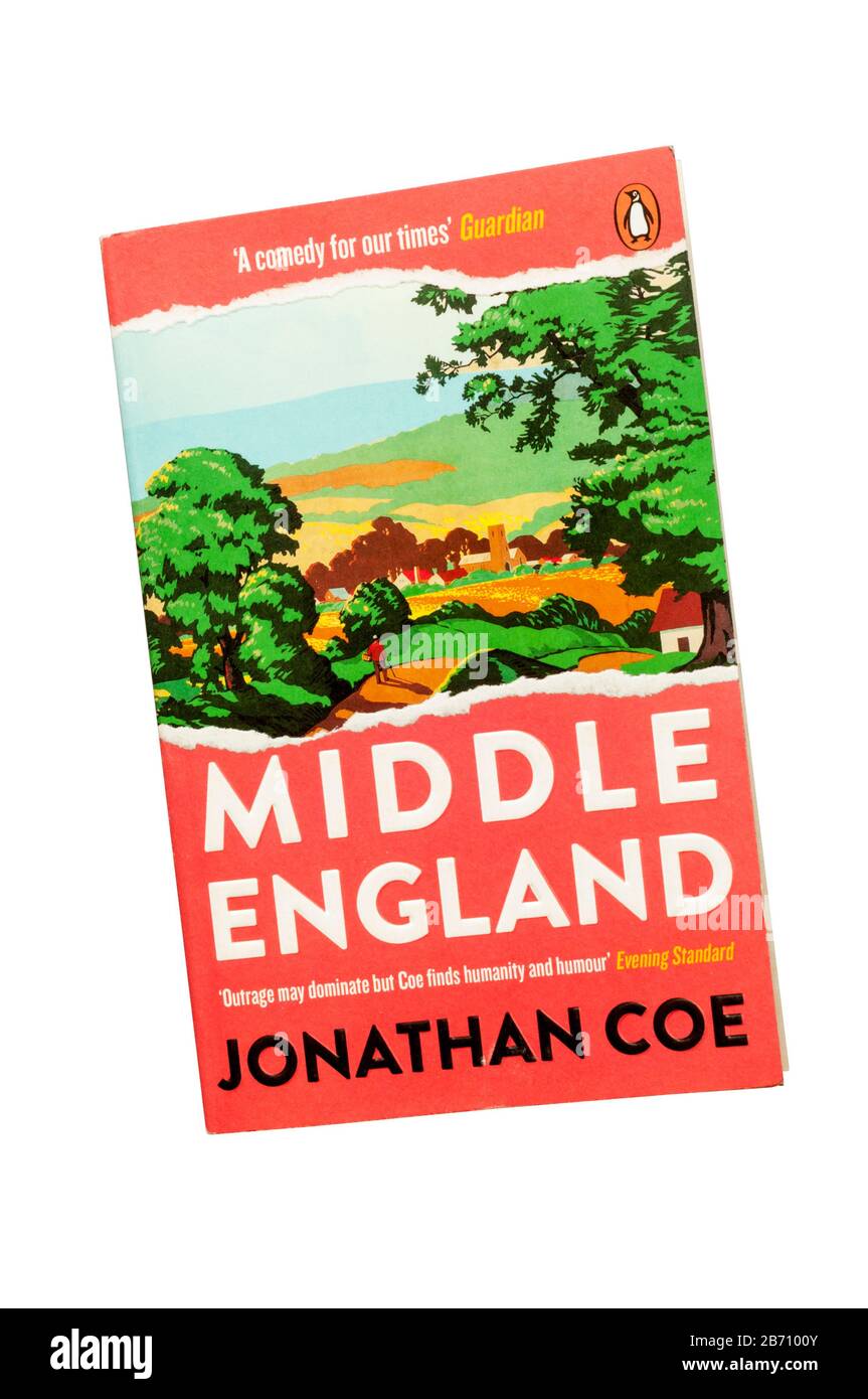 Una copia cartacea del Medio Inghilterra di Jonathan Coe, pubblicata per la prima volta nel 2018. Il suo romanzo sulla Brexit. Foto Stock