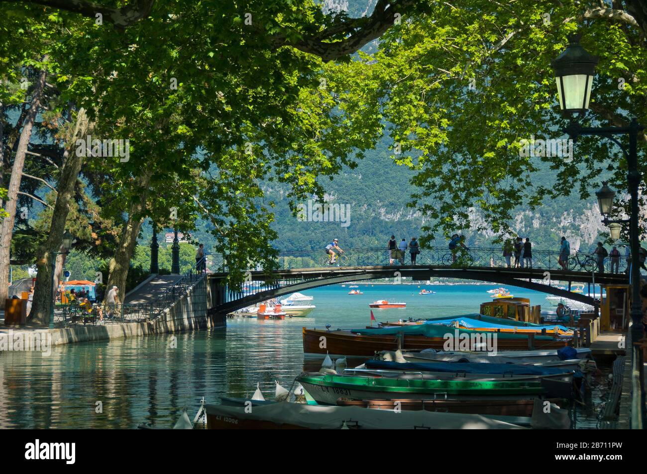 Lovers Bridge o Bridge of Love in Annecy Francia Foto Stock