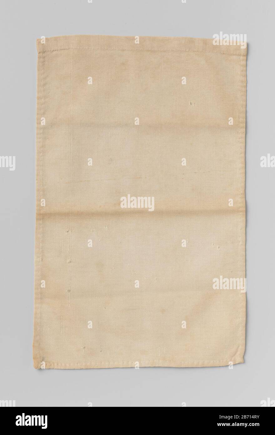 Laken, miniatuur (poppenhuisgoed) Een grof linnen laken, aan drie zijden omzoomd met smalle zoom; bovenzijde met brea zoom. Produttore : anoniemPlaats manufacturing: Nederland Dating: CA. 1750 - ca. 1850 Materiale: Linnen dimensioni: L 29,0 cm. × b 18,5 cm. Foto Stock