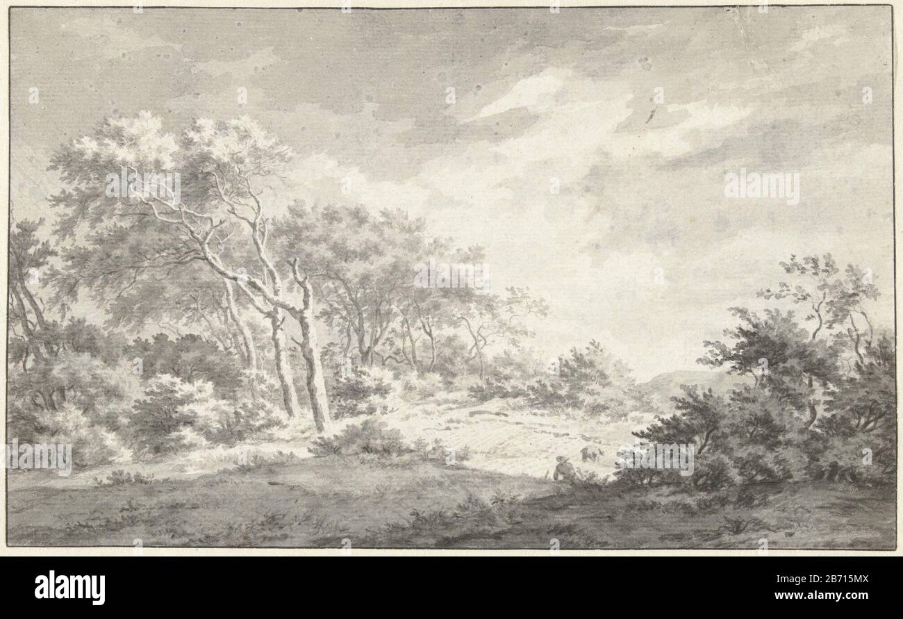 Landschap bij Elswoud buiten Haarlem Landscape at Elswoud outside Haarlem Property Type: Drawing Object number: RP-T 1996-69 Manufacturer : artist: Francis Andreas Milatz Dating: CA. 1773 - ca. 1808 caratteristiche Fisiche: Alcuni gesso nero, pennello e grigio materiale: Carta gesso tecnologia : dimensioni spazzola: H 190 mm × W 309 mmOnderwerp Foto Stock