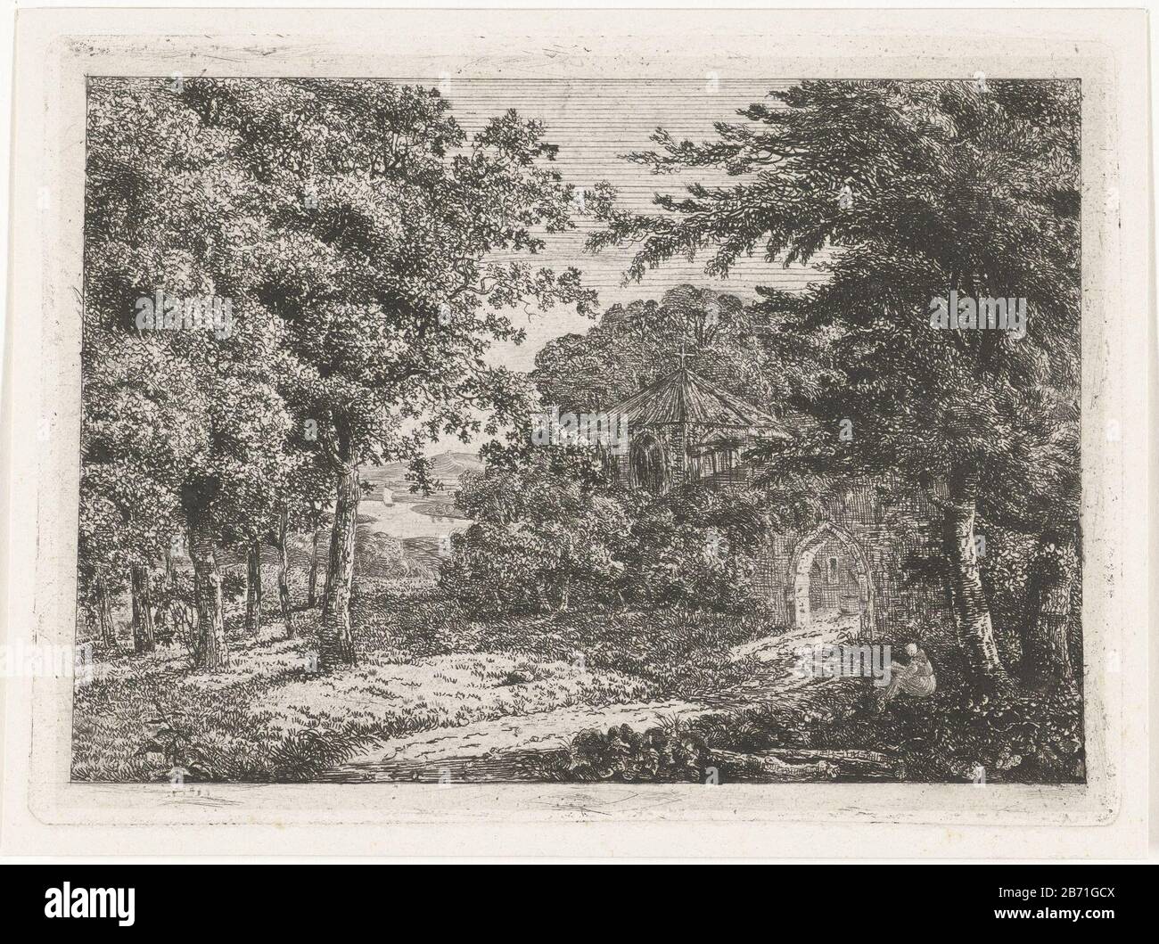 Landschap met kapel tussen bomen en lezende monnik Paesaggio con cappella tra alberi e monaco di lettura tipo oggetto: Foto numero articolo: RP-P-1878-A 2774 Iscrizioni / marchi: Marchio del collezionista, vero, stampato: Lugt 2228 Produttore : tipografo Adriaan Jacob Willem van Diele Luogo fabbricazione: Netherlands Dating : 1782 - 1812 Caratteristiche Fisiche: Acquaforte materiale: Carta Tecnica: Acquaforte dimensioni: Bordo piatto: H 122 mm × W 168 mm Oggetto: Chiesa (esterno) - QQ - chiesetta, cappella Foto Stock Landschap met kapel tussen bomen en lezende monnik Paesaggio con cappella tra alberi e monaco di lettura tipo oggetto: Foto numero articolo: RP-P-1878-A 2774 Iscrizioni / marchi: Marchio del collezionista, vero, stampato: Lugt 2228 Produttore : tipografo Adriaan Jacob Willem van Diele Luogo fabbricazione: Netherlands Dating : 1782 - 1812 Caratteristiche Fisiche: Acquaforte materiale: Carta Tecnica: Acquaforte dimensioni: Bordo piatto: H 122 mm × W 168 mm Oggetto: Chiesa (esterno) - QQ - chiesetta, cappella Foto Stock