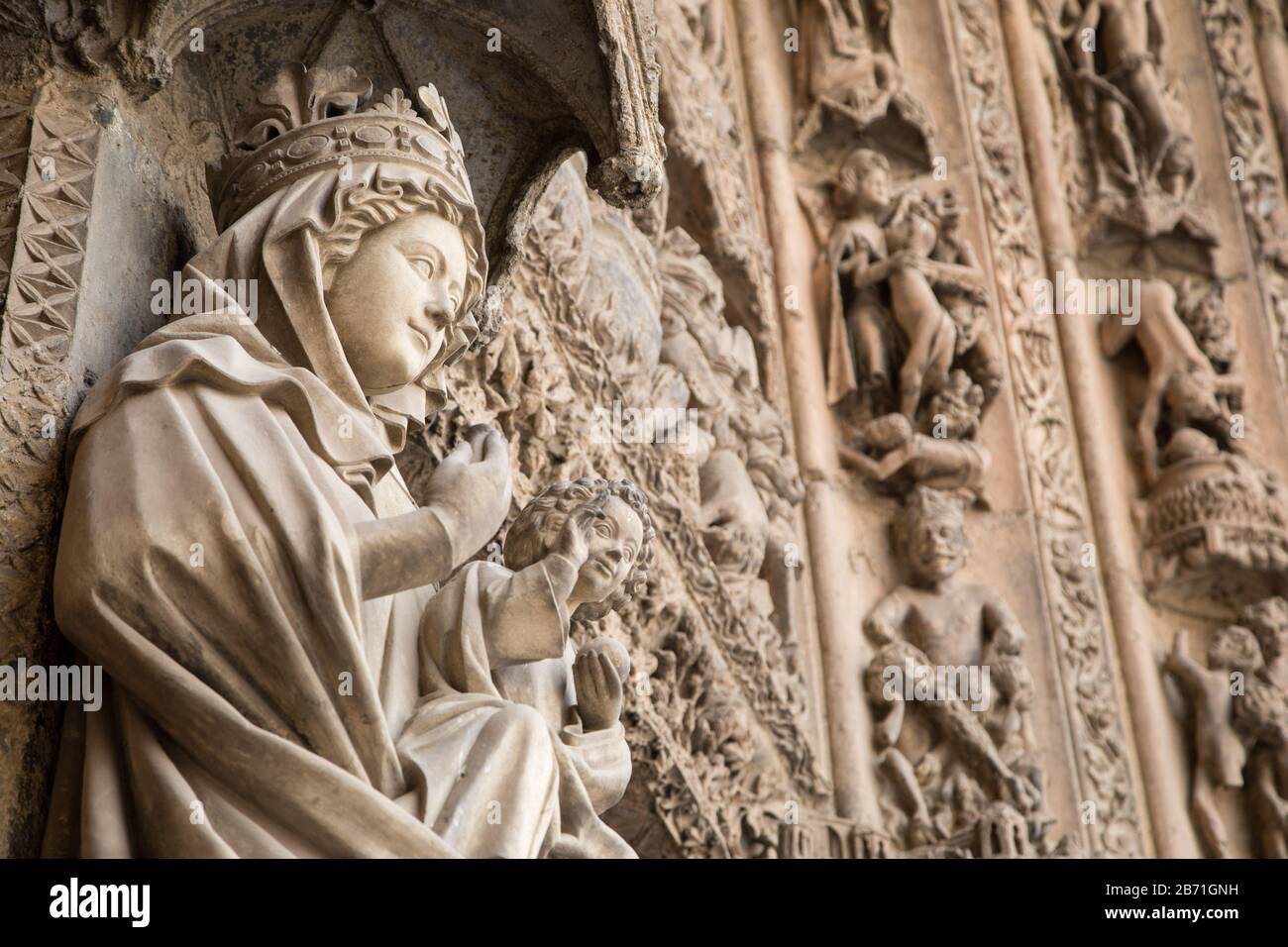 La Virgen Blanca, Leon Cattedrale, Leon Spagna Foto Stock