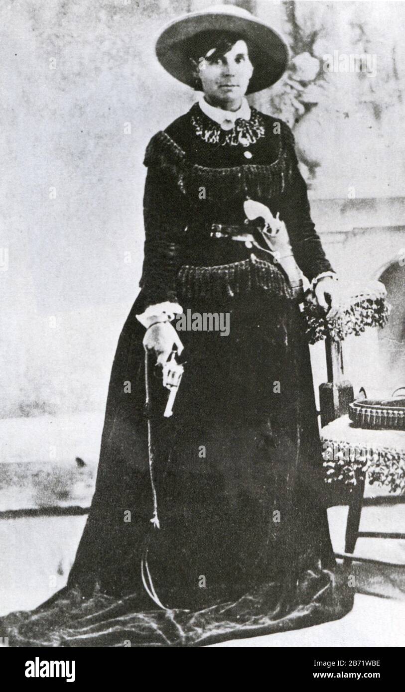 Belle Starr, Myra Maybelle Shirley Reed Starr (1848–1889), conosciuto come Belle Starr, noto fuorilegge americano. Foto Stock