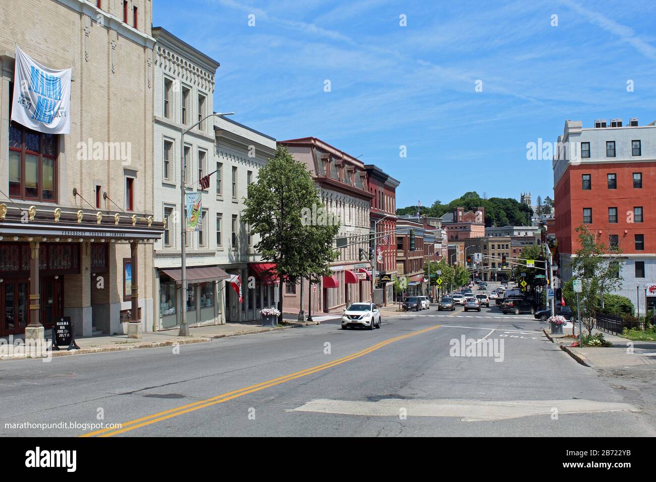 Main Street, US Route 202, a Bangor, Maine, in estate Foto Stock