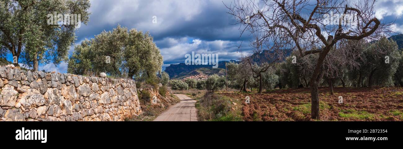 Matarraña paese. Valderrobres villaggio. Teruel, Spagna Foto Stock