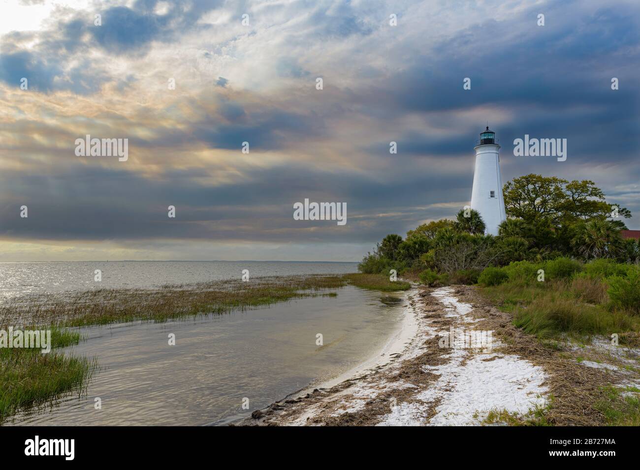 Notata Lighthouse builder , Winslow Lewis, ha iniziato a lavorare nel 1829. Si trova nel St. Marks National Wildlife Refuge nella Florida nord-occidentale. Nel 1942 è w Foto Stock