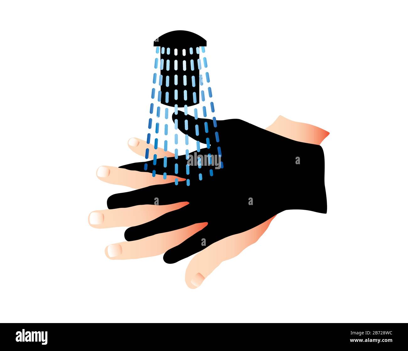 Lavarsi le mani è igiene consapevolezza - covod-19 Illustrazione Vettoriale