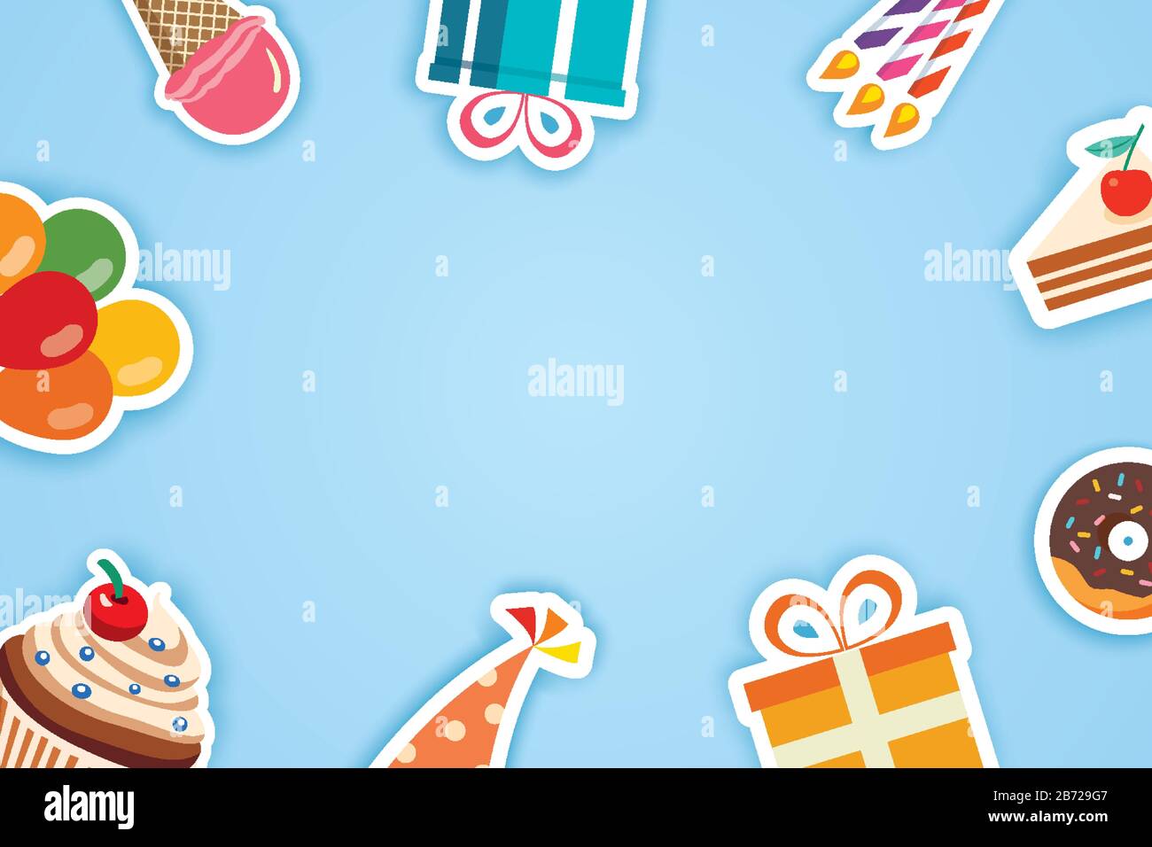 Buon compleanno festa biglietti d'auguri e sfondo modello banner con posto per il tuo messaggio. Illustrazione Vettoriale Buon compleanno festa biglietti d'auguri e sfondo modello banner con posto per il tuo messaggio. Illustrazione Vettoriale