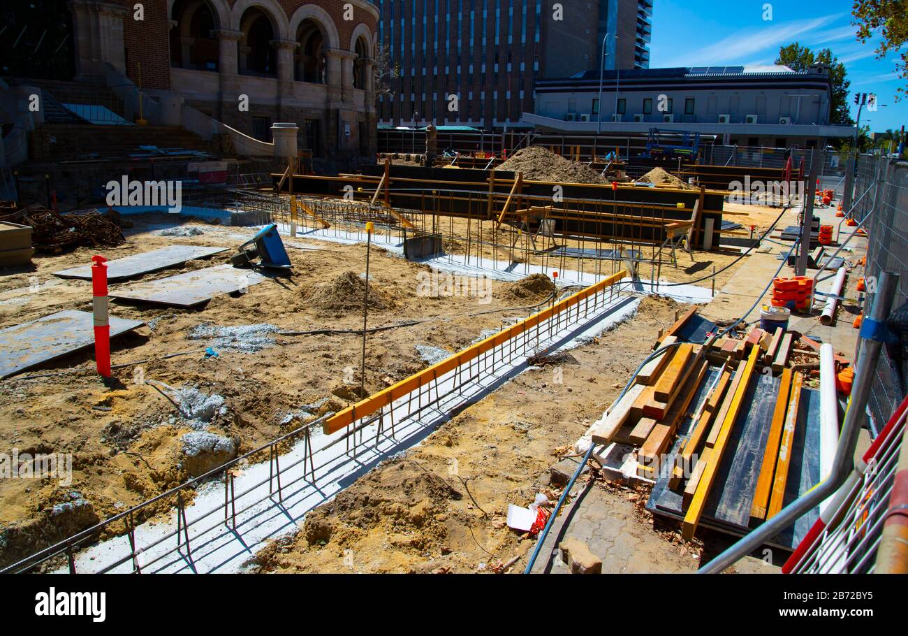 Cantiere in città Foto Stock