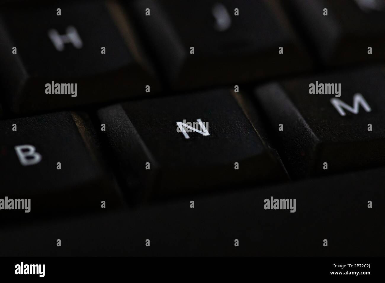 Foto ravvicinata dei tasti sulla tastiera del computer Foto Stock