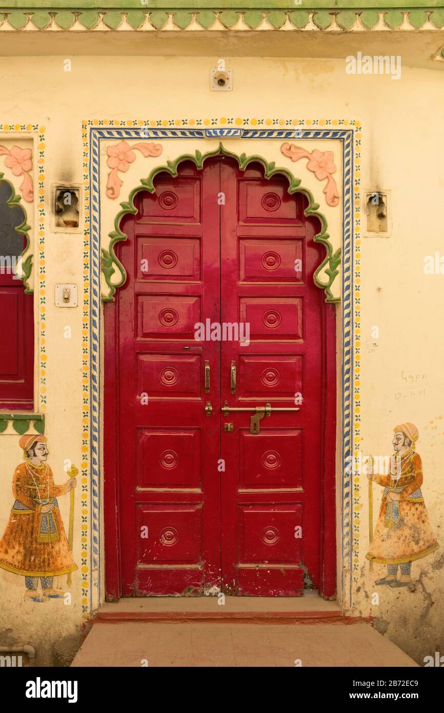 Ornato Porta Udaipur Rajasthan India Foto Stock