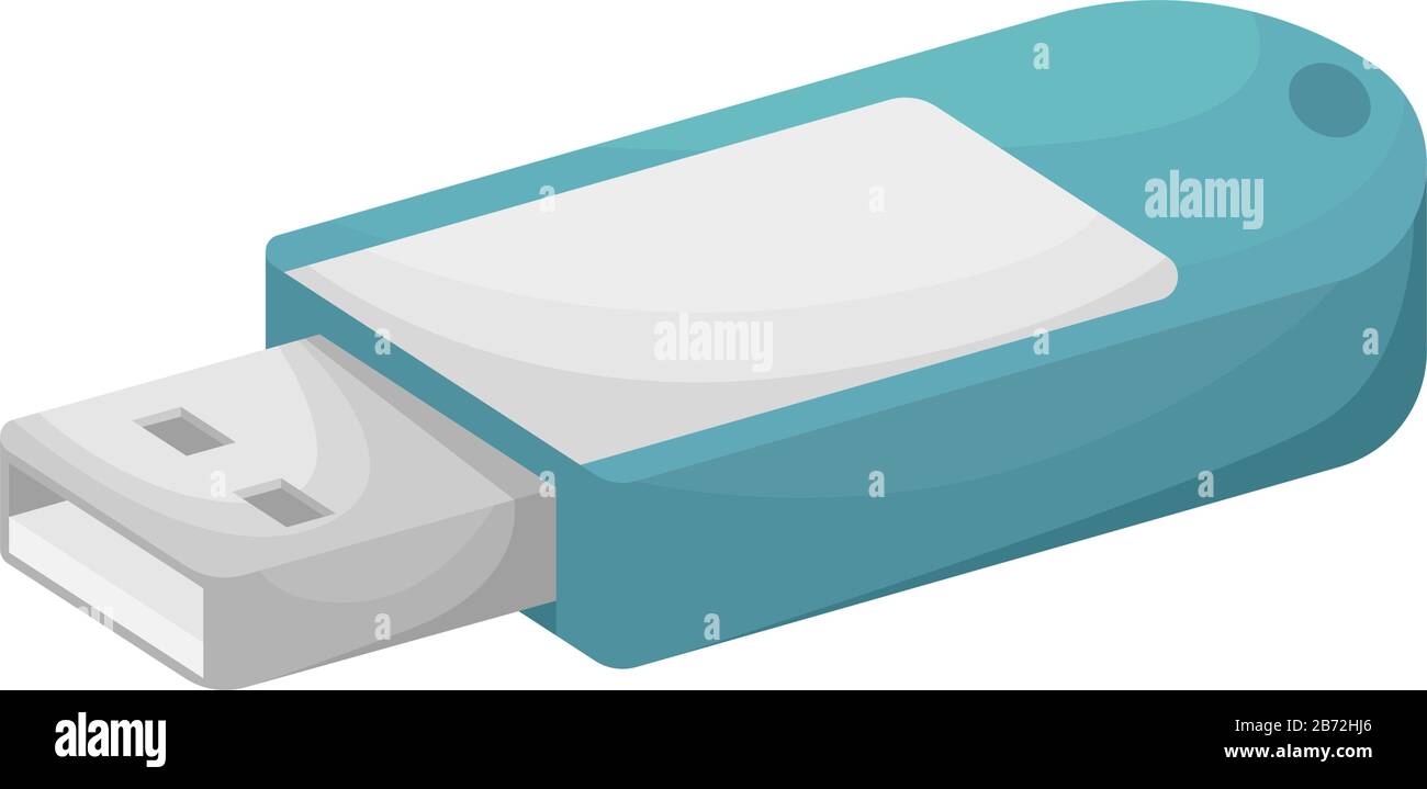 Unità flash USB vettoriale isometrica. Dispositivo di memorizzazione dati, accessori per computer. Dati personali. Illustrazione Vettoriale
