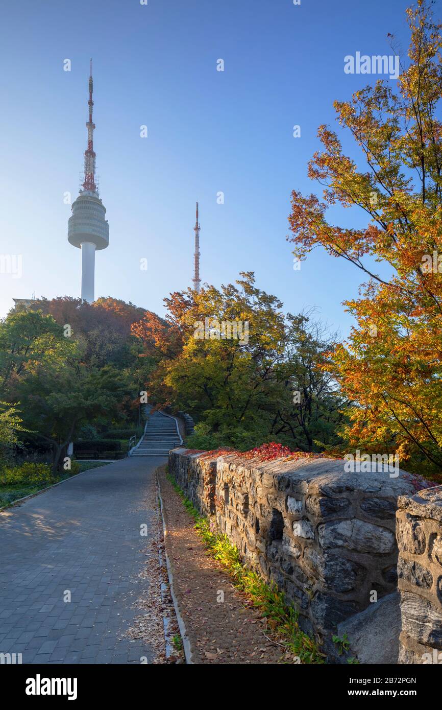 Torre di Seoul nel Parco Namsan, Corea del Sud Foto Stock