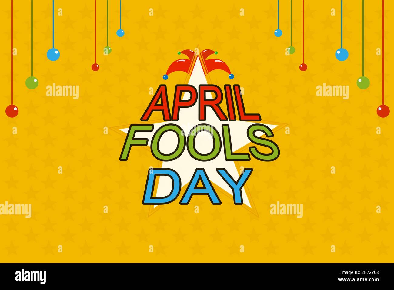 Aprile Fool Day con sfondo star flat design presentazione vacanza Foto Stock