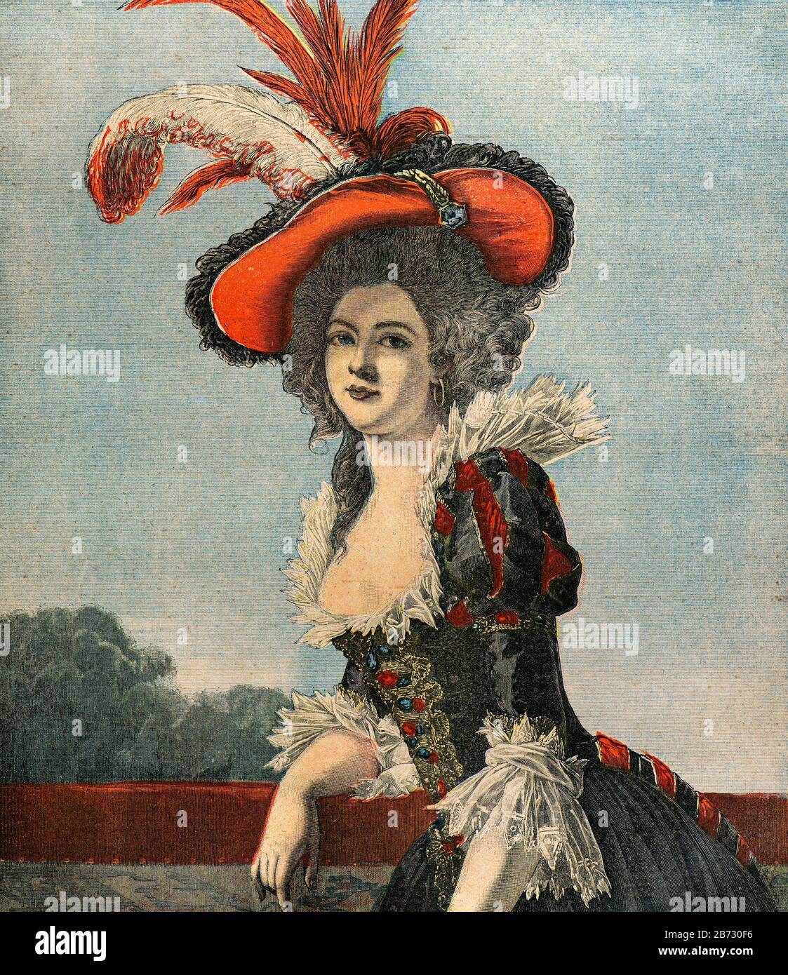 Incisione - Ritratto di Madame Elisabetta, sorella di Re Luigi XVI - Collezione privata Foto Stock