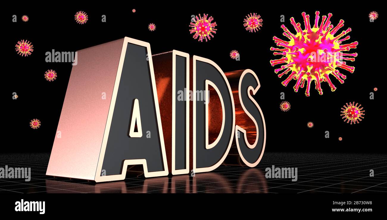 Aids virus Concept - illustrazione 3D Foto Stock