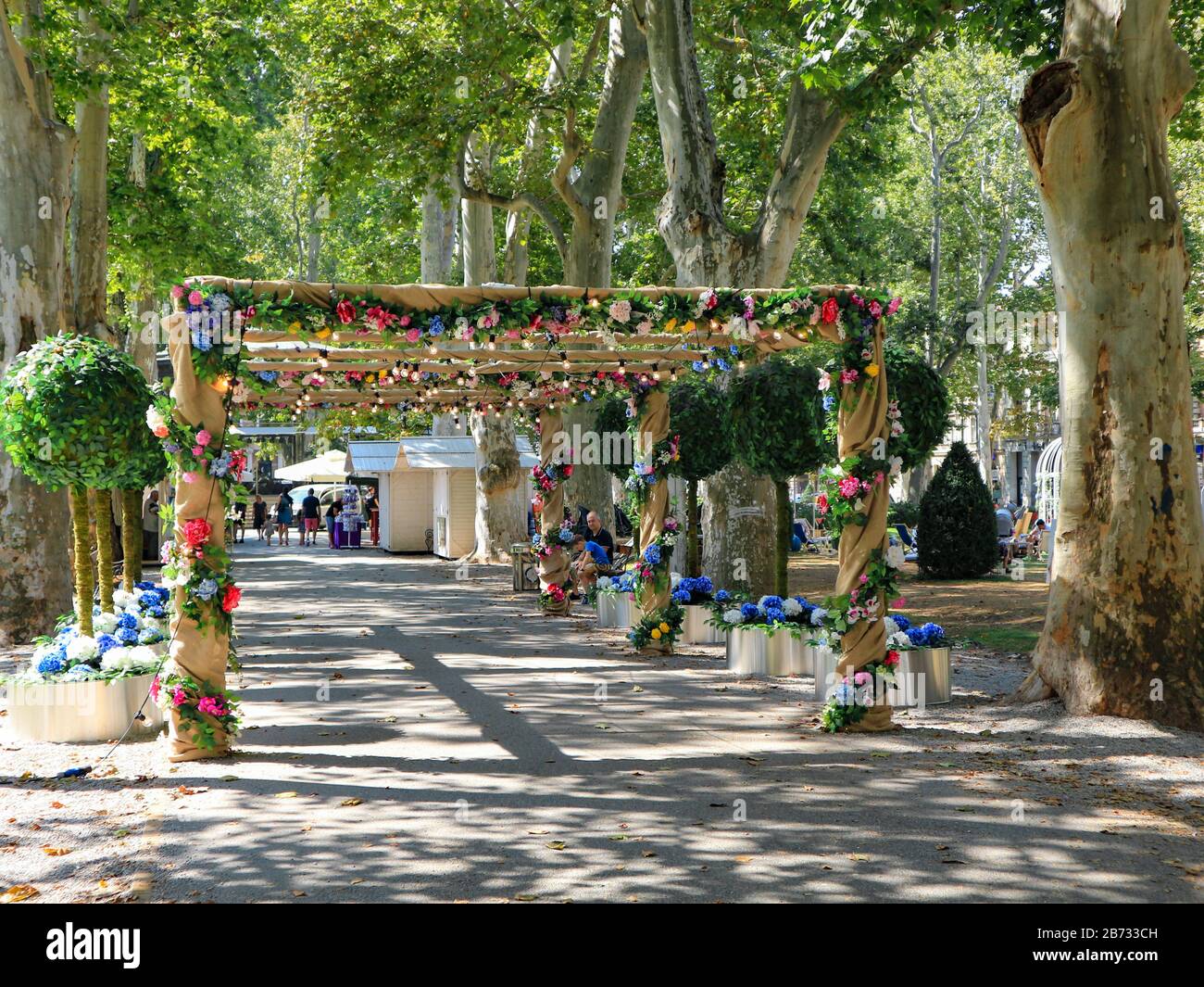 Piazza Zrinjevac a Zagabria Foto Stock
