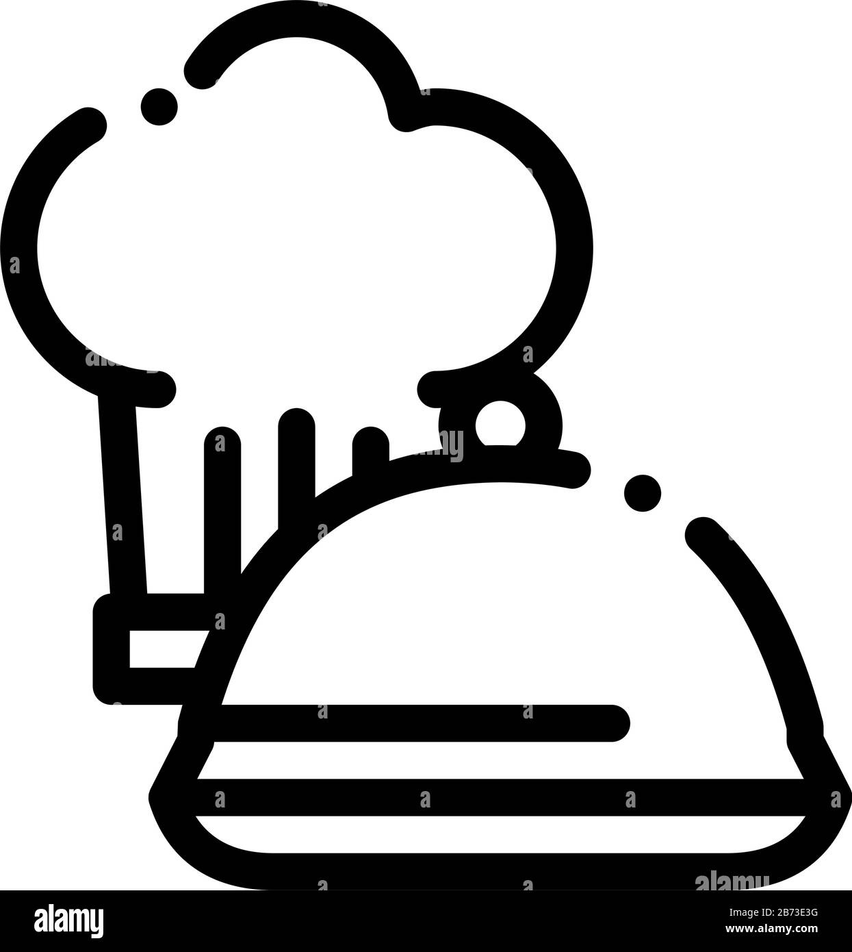 Illustrazione Del Profilo Vettoriale Dell'Icona Del Vassoio Chef Hat Illustrazione Vettoriale