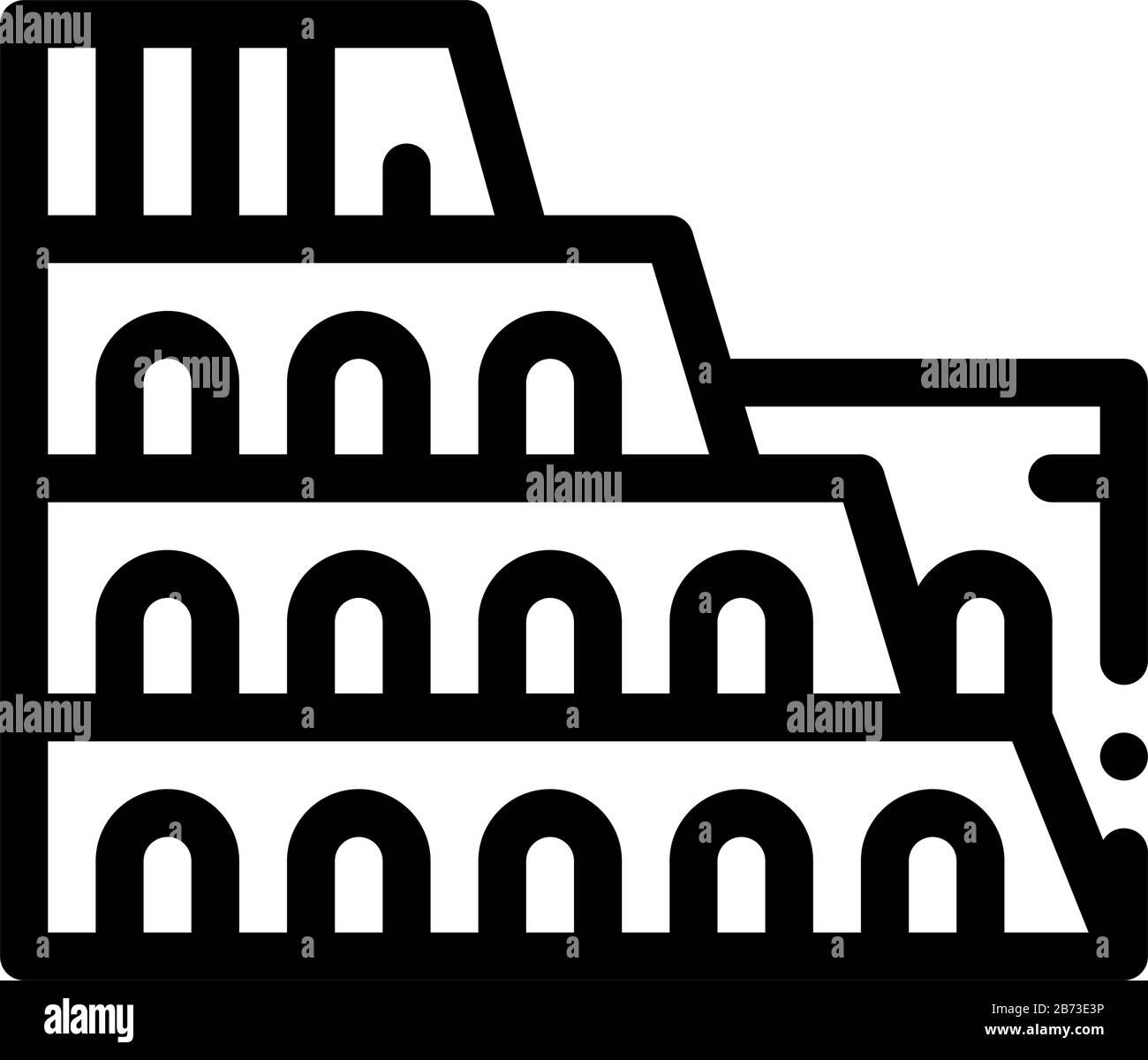 Coliseum Edificio Icona Vettore Contorno Illustrazione Illustrazione Vettoriale