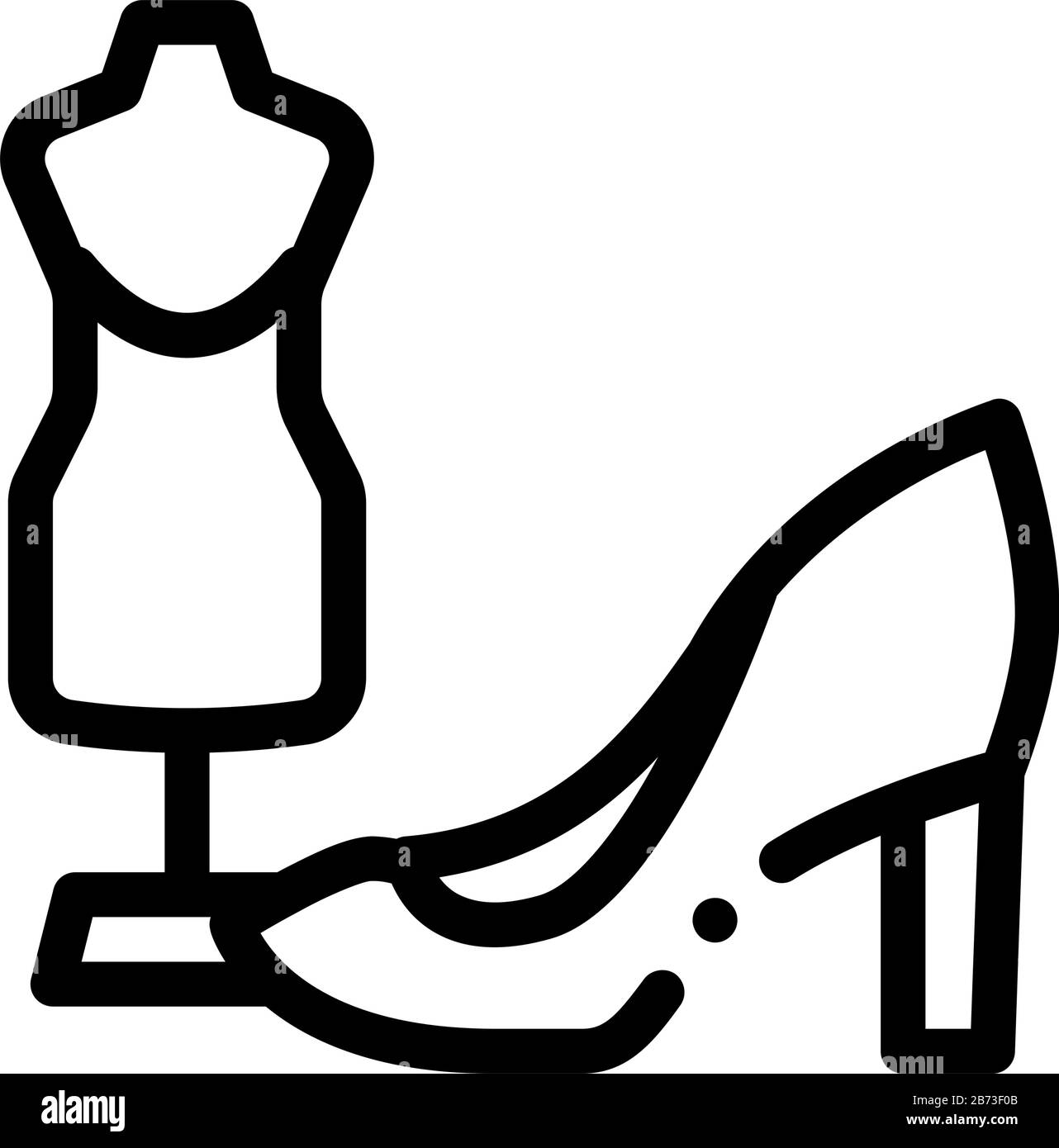 Illustrazione Del Profilo Vettoriale Delle Icone Di Scarpe E Manichino Illustrazione Vettoriale