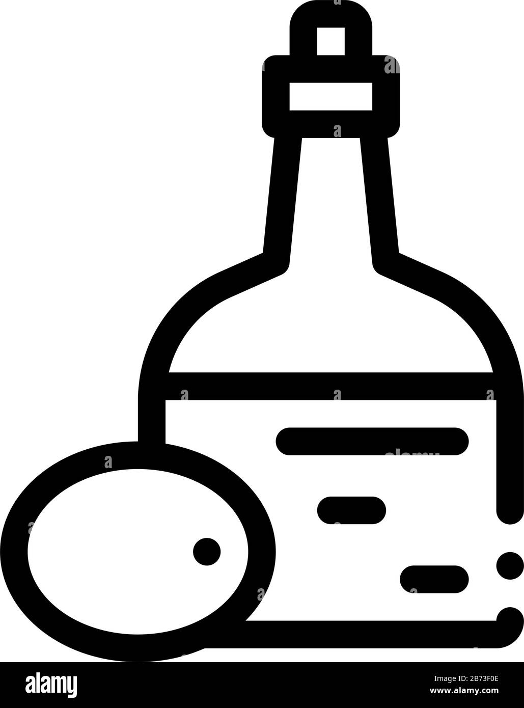 Icona Bottiglia Di Olio D'Oliva Grafico Contorno Illustrazione Illustrazione Vettoriale