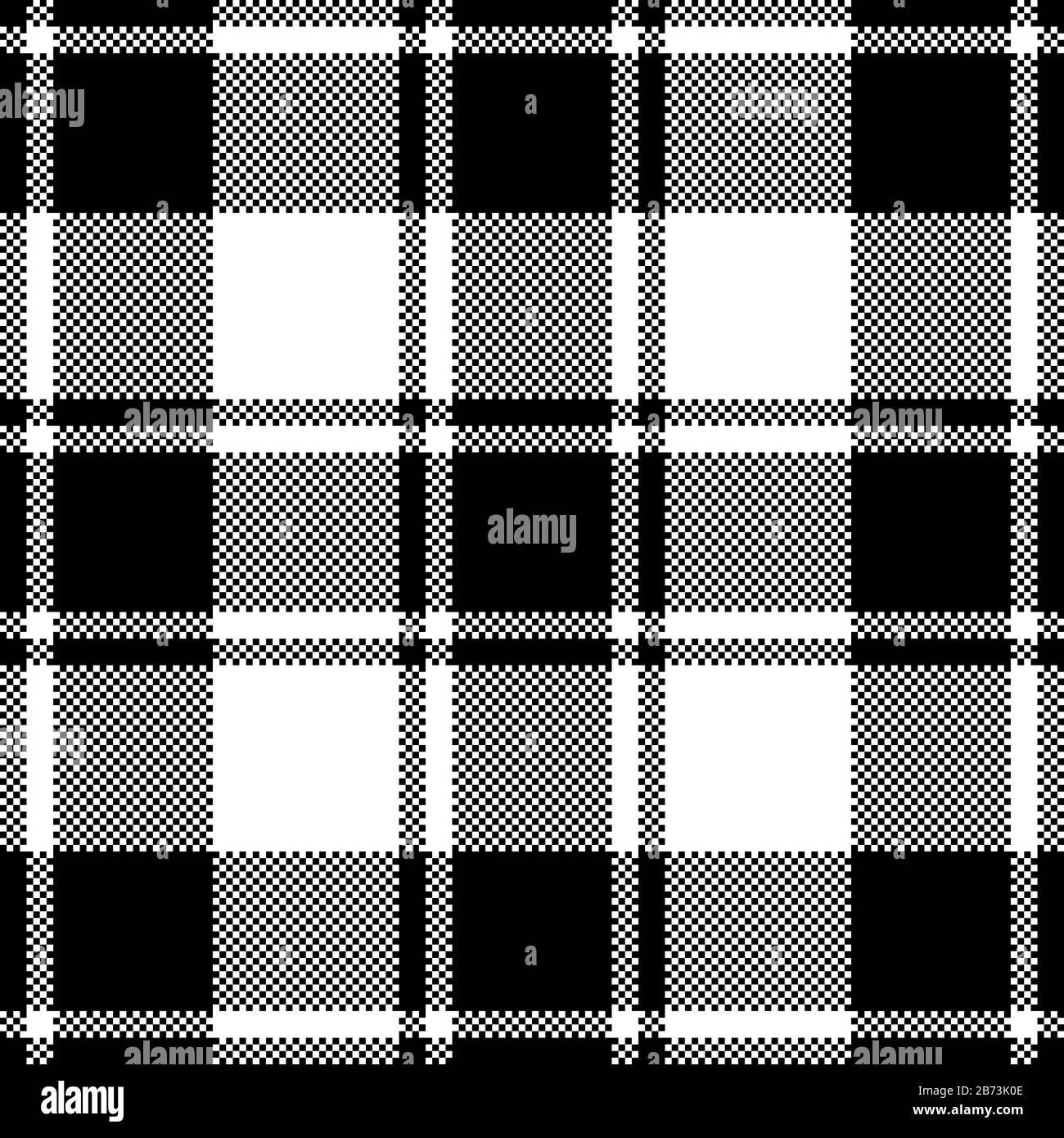 Disegno del vettore di sfondo dei pixel. Plaid moderno e senza cuciture. Tessuto a trama quadrata. Tessile scozzese tartan. Colore bellezza madras ornamento. Illustrazione Vettoriale