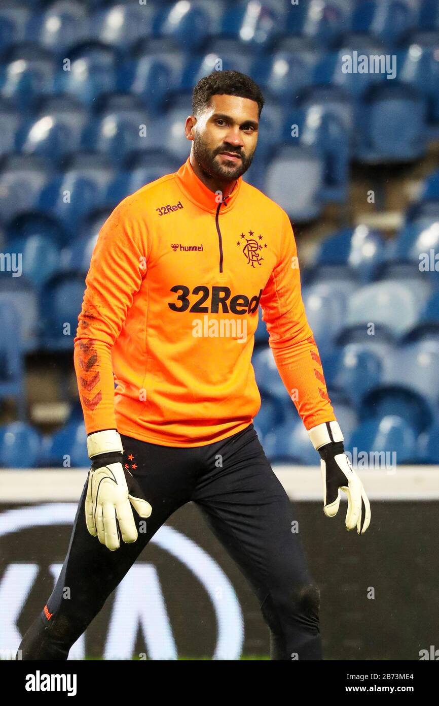 WES Foderingham, portiere di riserva per Rangers FC , formazione a Ibrox, Glasgow, Regno Unito Foto Stock