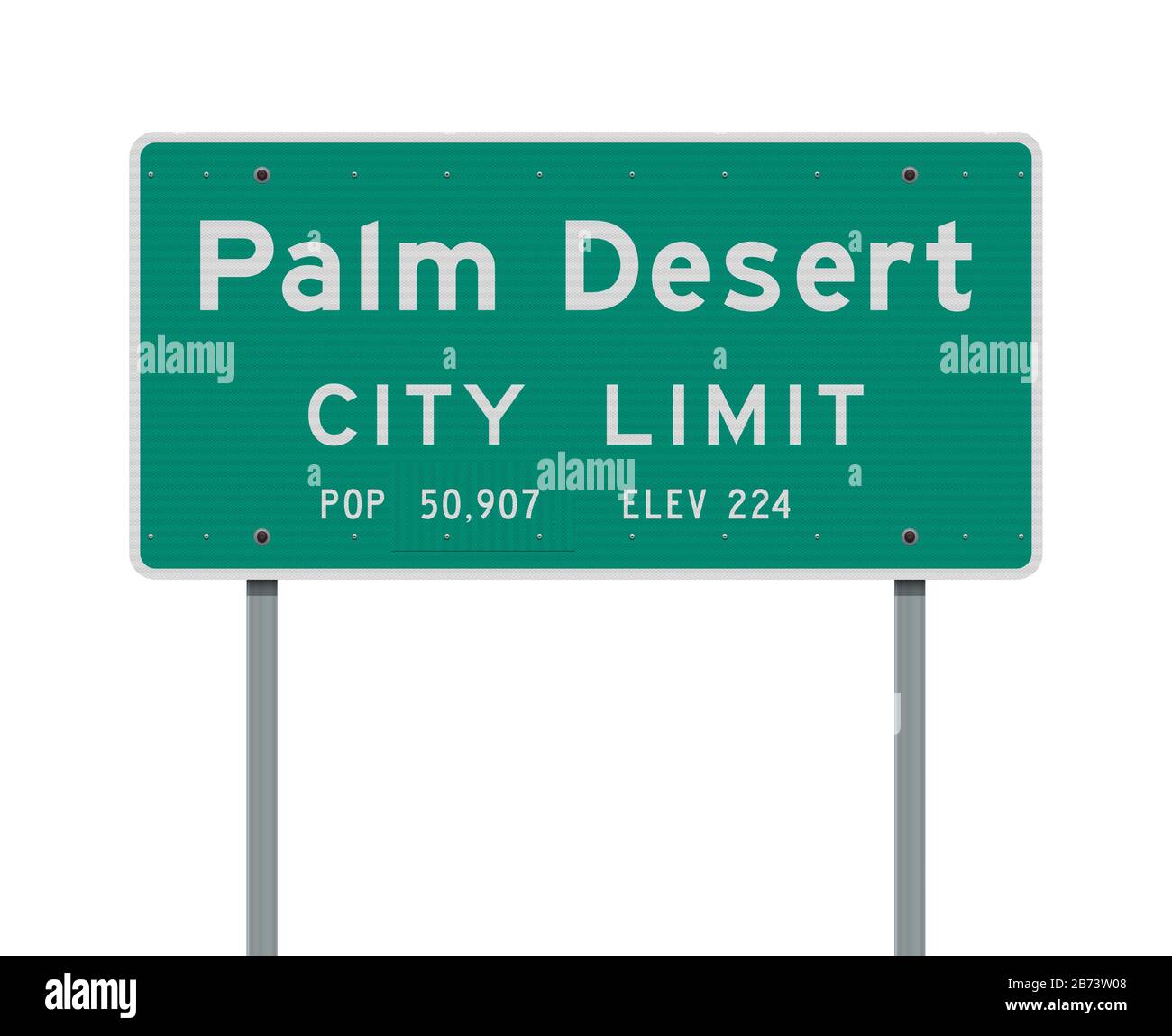 Illustrazione vettoriale del cartello verde Palm Desert City Limit sui posti Illustrazione Vettoriale
