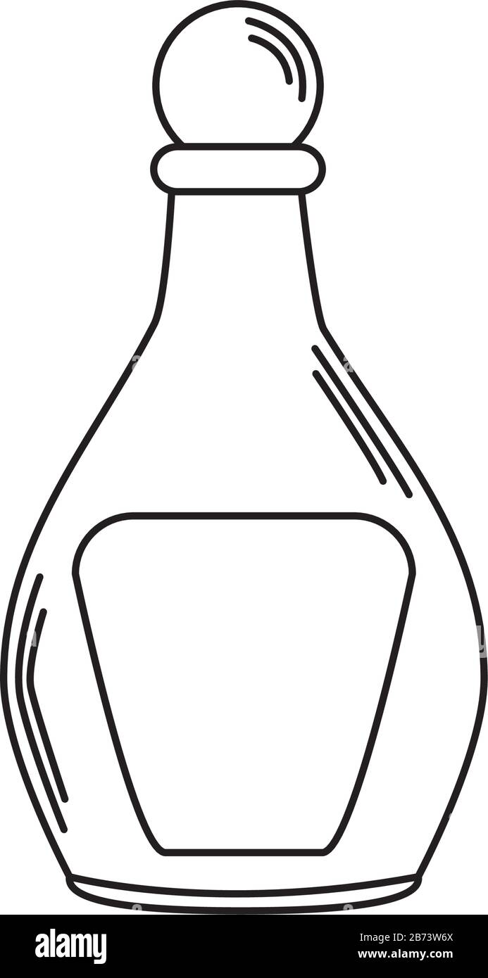 bottiglia di vetro per bevande con coperchio a forma di linea con illustrazione vettoriale Illustrazione Vettoriale