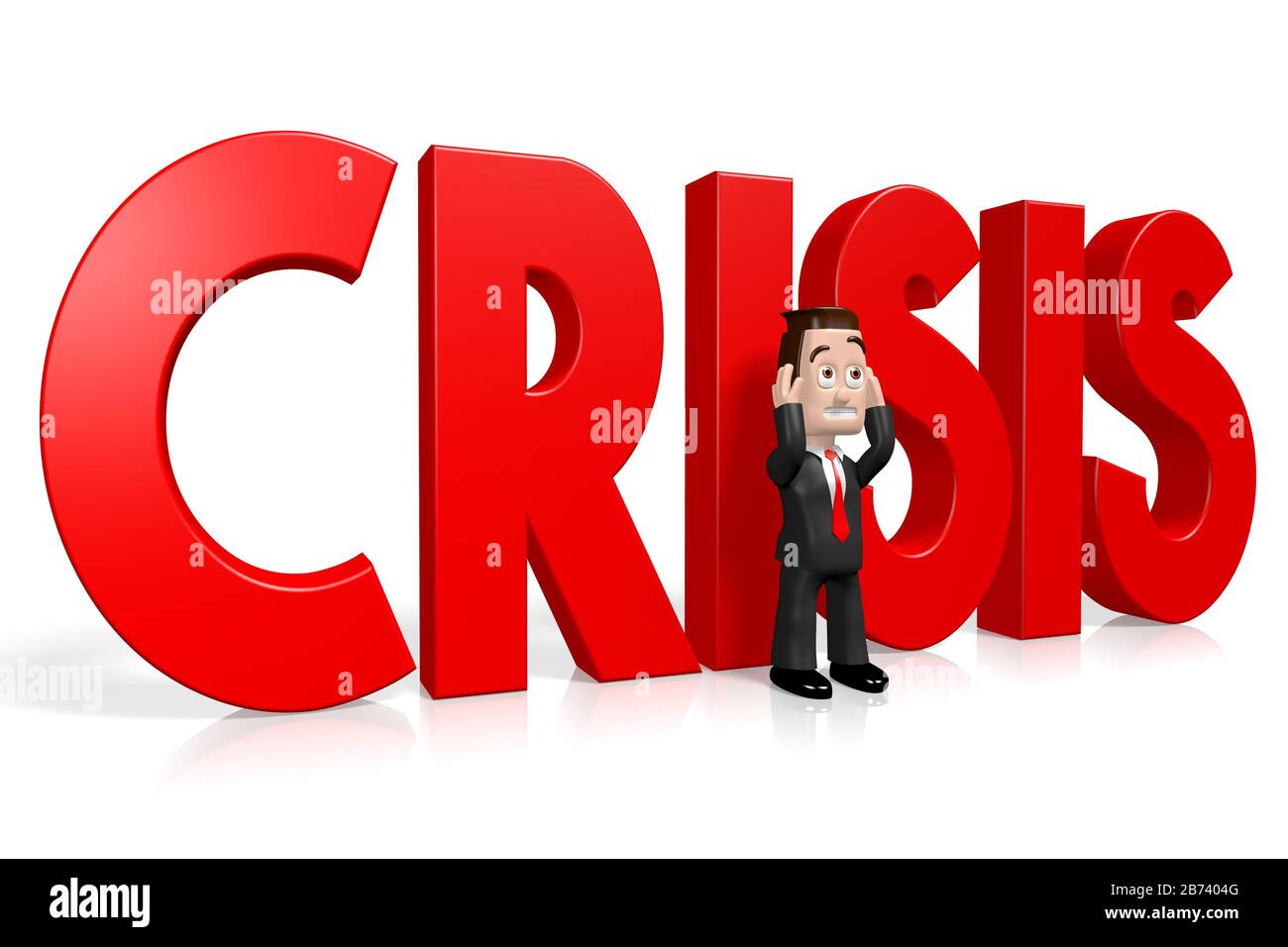3D businessman - concetto di crisi Foto Stock