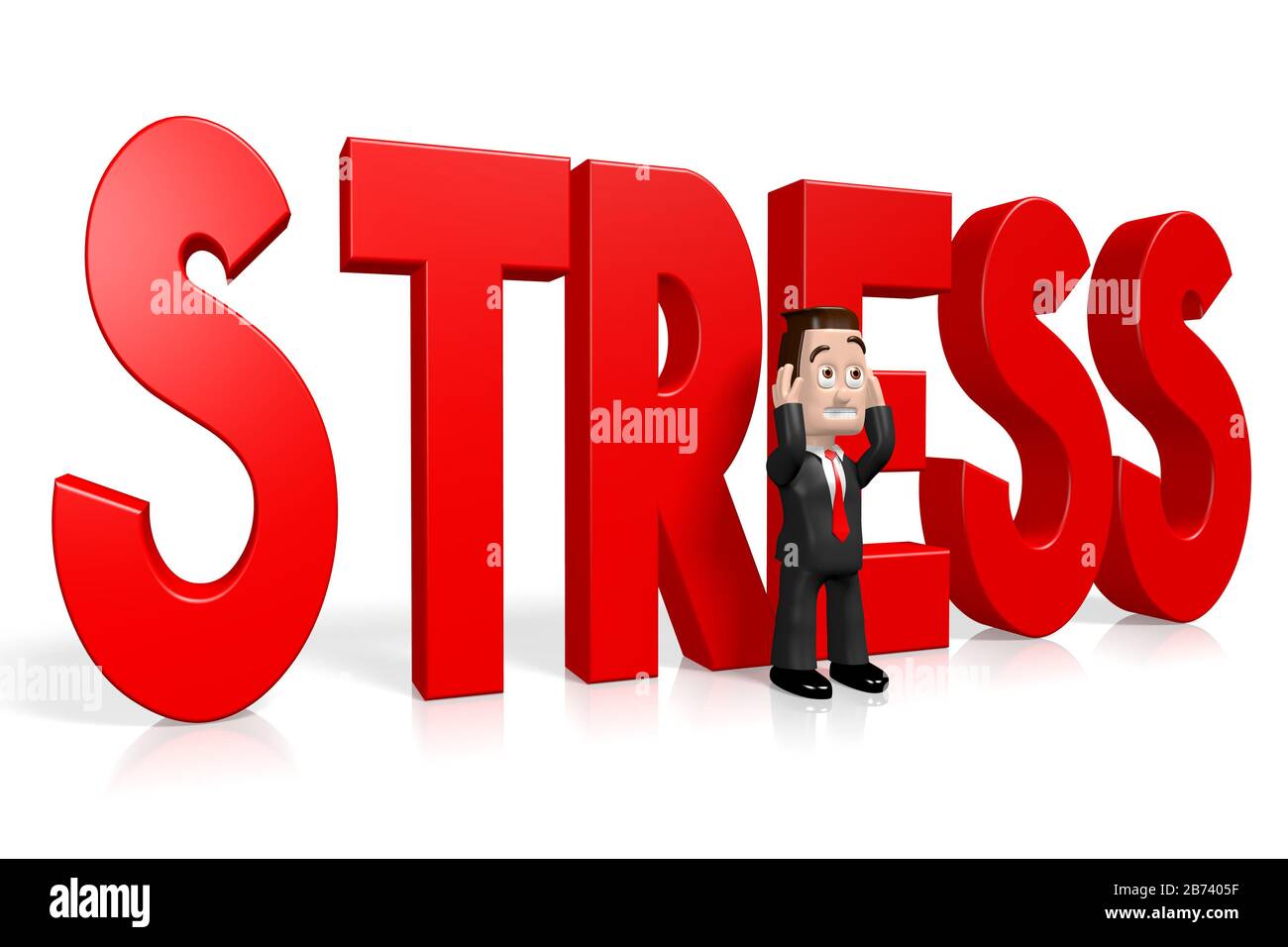 Uomo d'affari 3D, concetto di stress Foto Stock