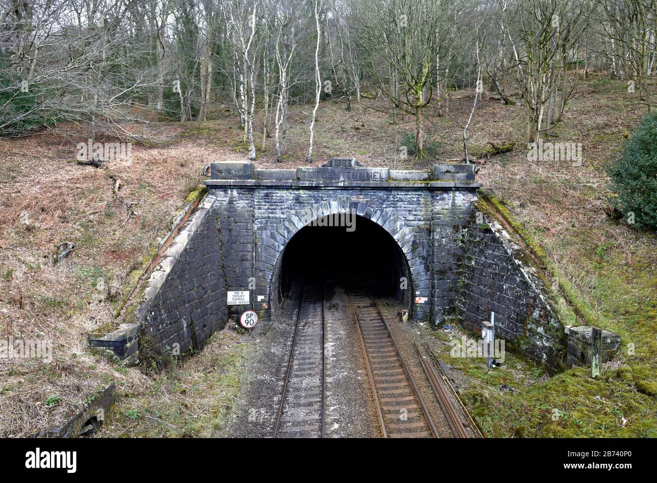 Totley Tunnel, Grindleford, Derbyshire, Inghilterra, Regno Unito Foto Stock
