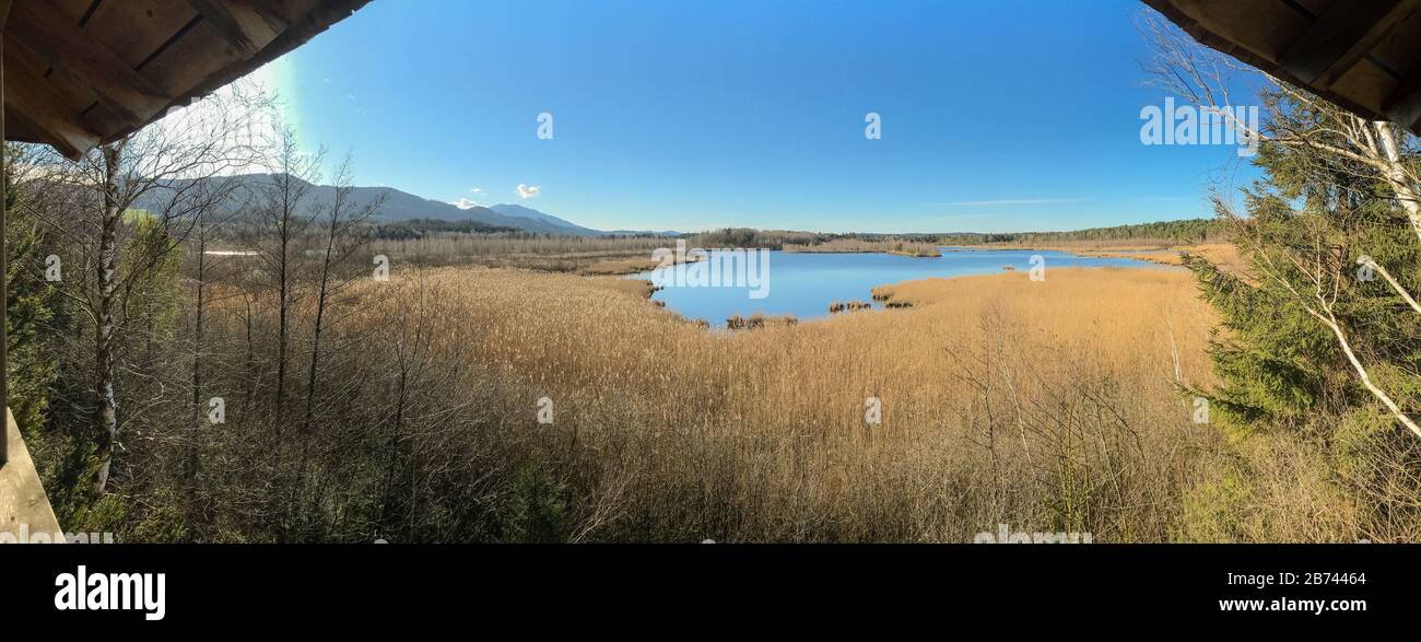 Panorama da Ainringer Moos Foto Stock