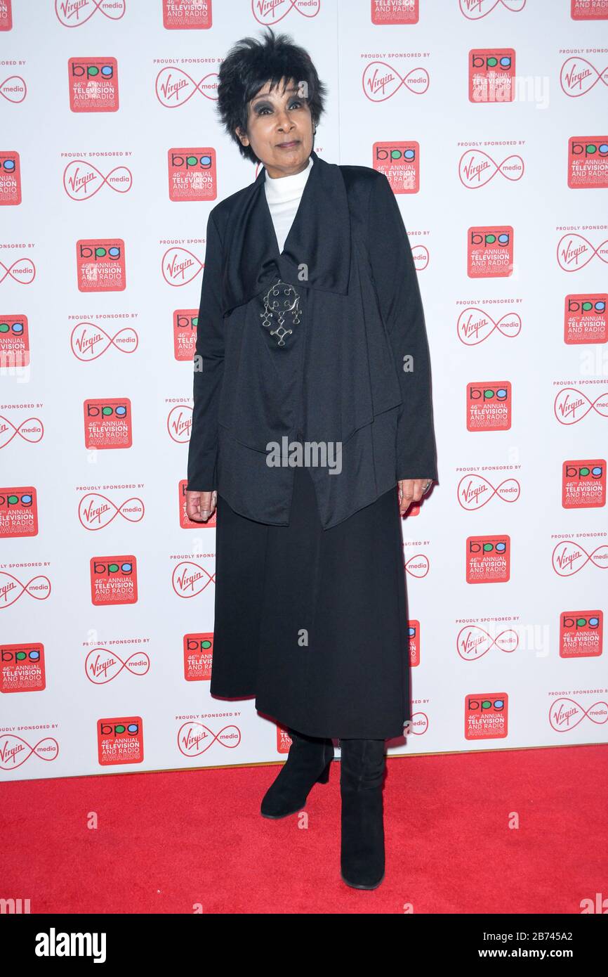 Londra, Regno Unito. 13 Marzo 2020. Moira Stuart Arrivi alla Broadcasting Press Guild TV & radio Awards, alla Banking Hall, il 13 marzo 2020, Londra, Regno Unito Credit: Picture Capital/Alamy Live News Foto Stock