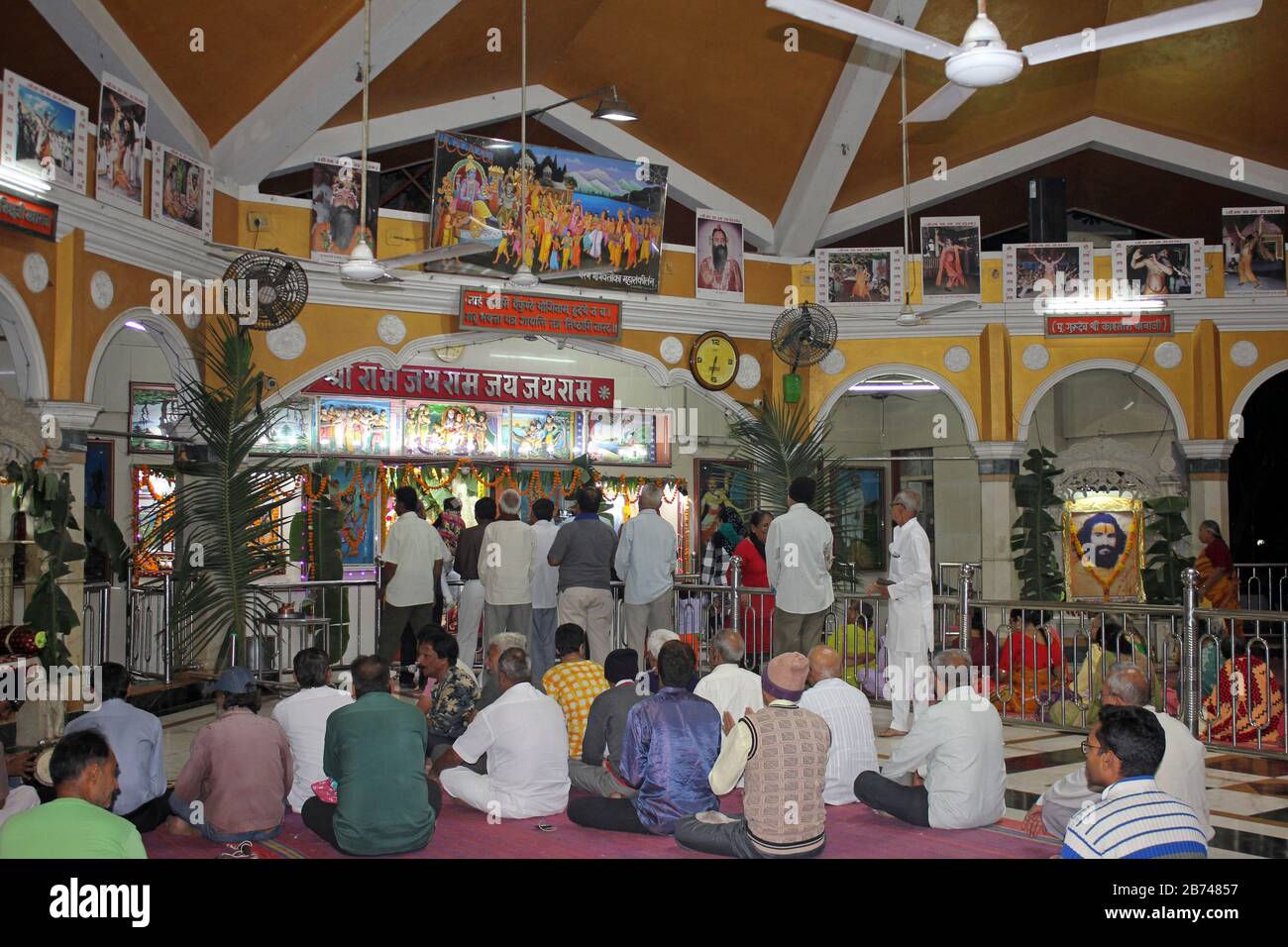 Tempio Di Bala Hanuman (Shri Balahanuman Sankirtan Mandir), Jamnagar, Gujarat, India Foto Stock