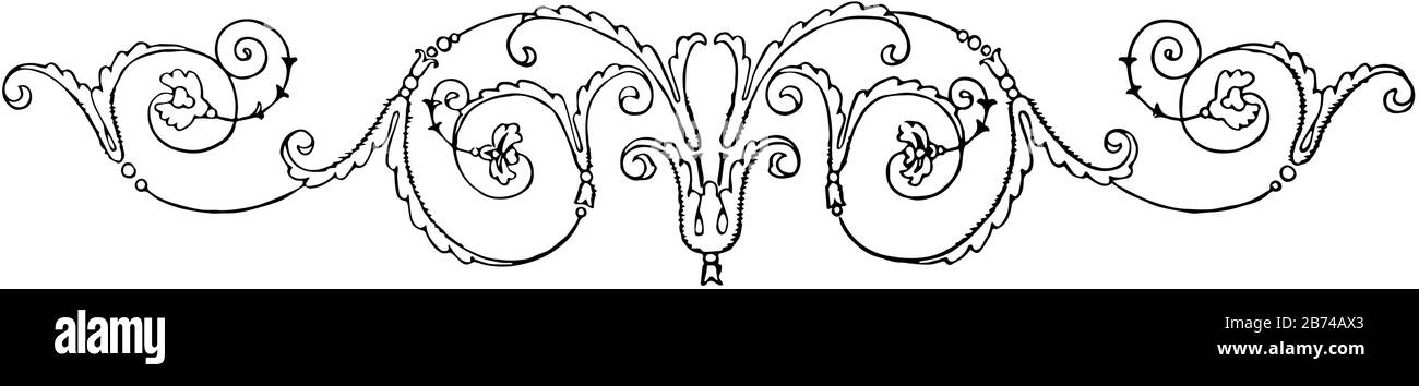 Questo disegno di Doodad ha arte creativa, disegno di linea vintage o illustrazione di incisione. Illustrazione Vettoriale