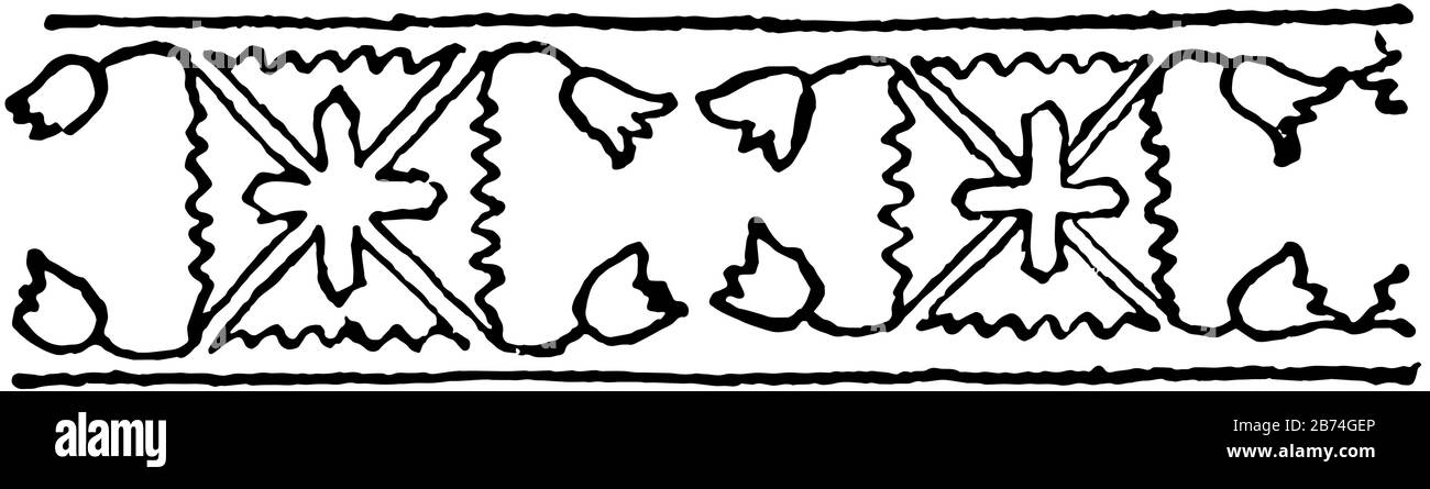 Granchio disegno avendo l'aspetto di una serie di granchi con le loro griffe estese, è Molto comune nei tessuti caucasici e soprattutto Kazaks Illustrazione Vettoriale