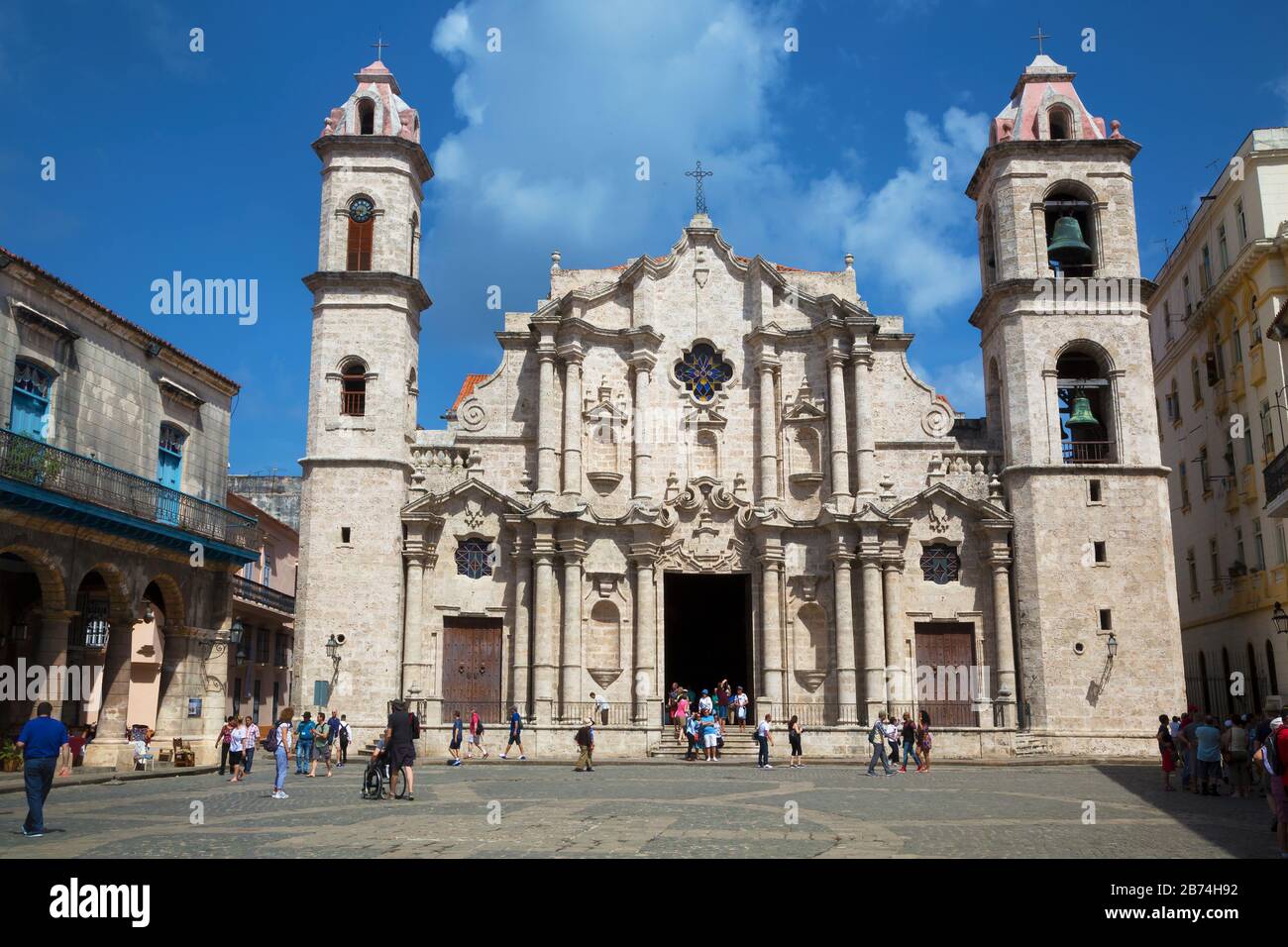 Facciata della Cattedrale di l'Avana, Cuba Foto Stock