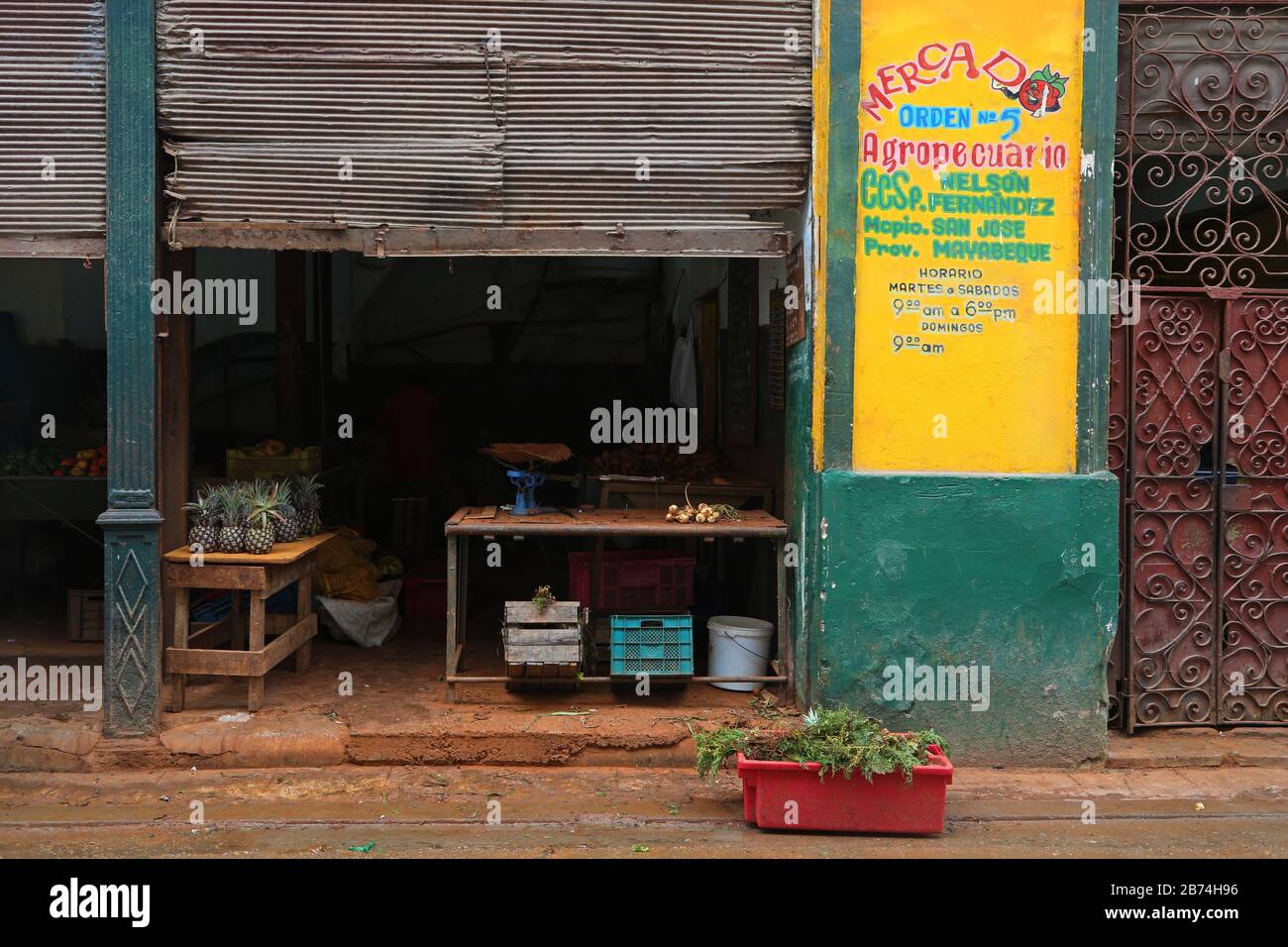 Havana, Cuba - negozio di alimentari, nessuna gente. Foto Stock