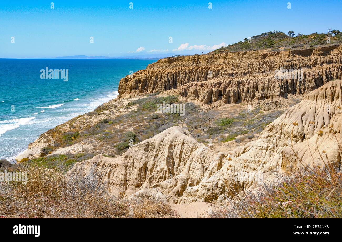 California Torrey Pines vista oceano Foto Stock