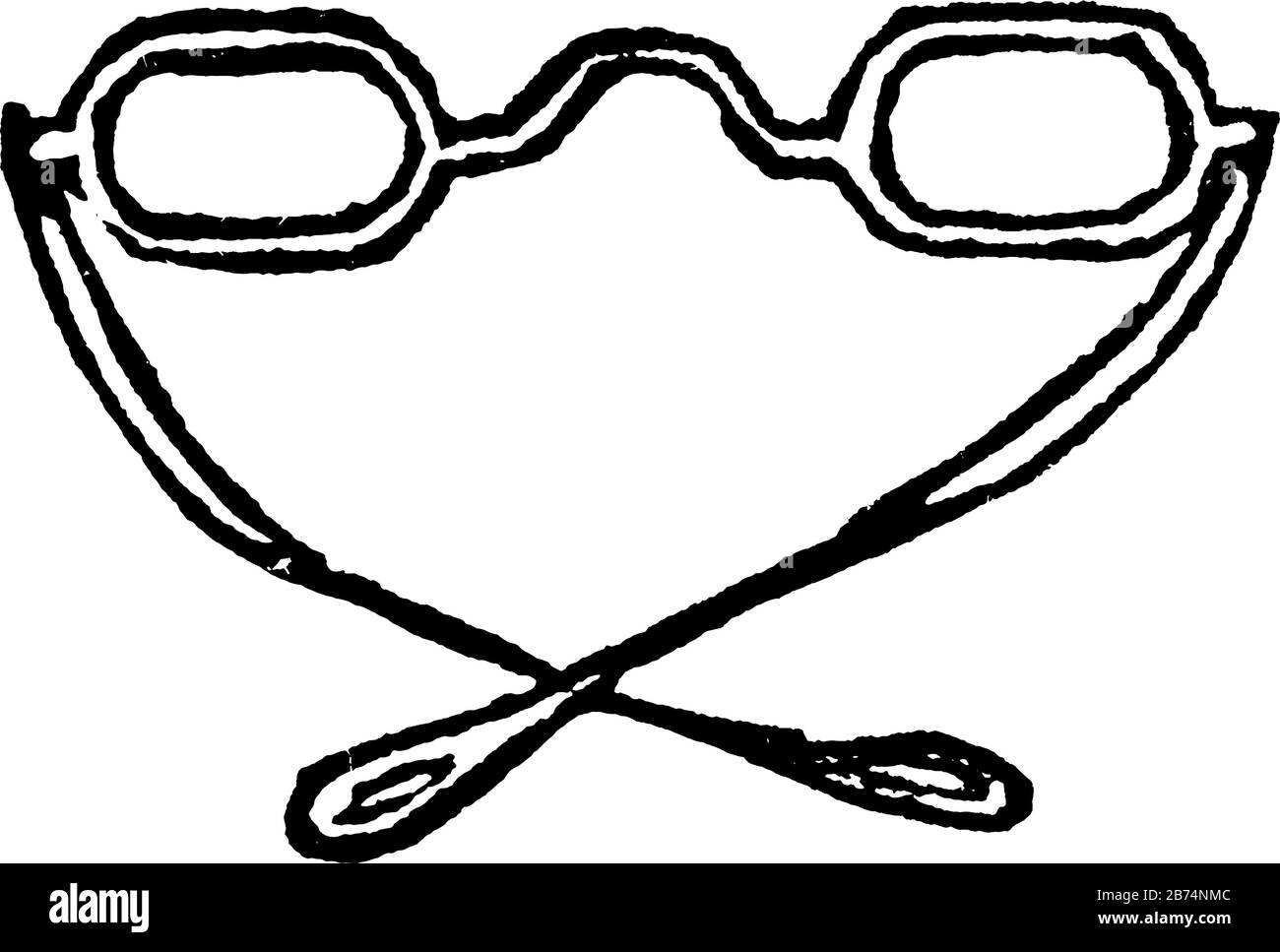 Spectacle è uno strumento ottico utilizzato per assistere o correggere alcuni difetti di visione, disegno di linea vintage o illustrazione di incisione. Illustrazione Vettoriale