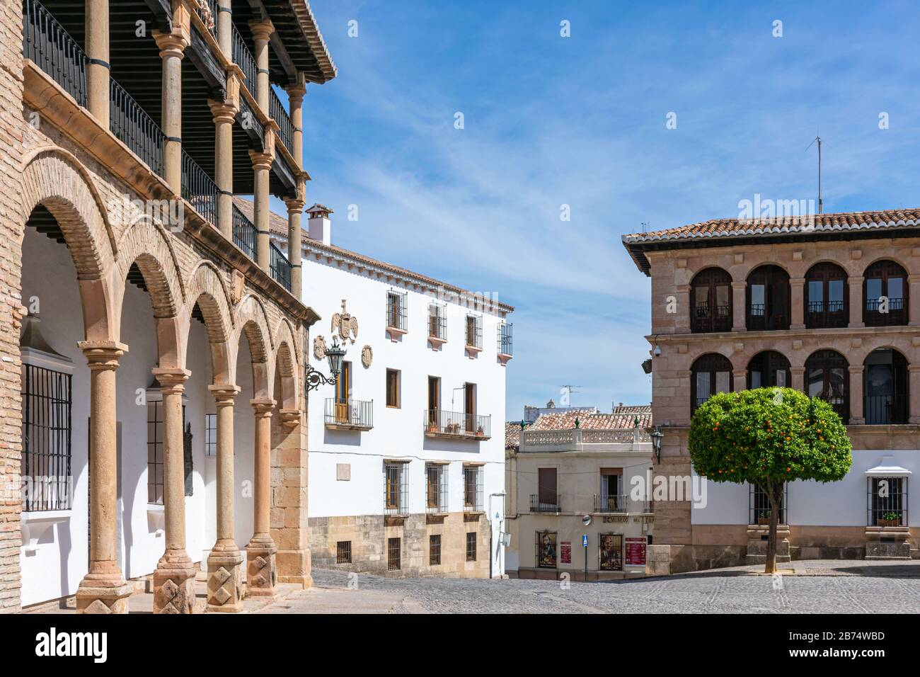 Duquesa de Parcent Park o meglio conosciuto a Ronda come piazza del municipio Foto Stock