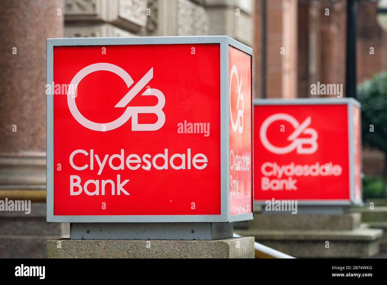 Cartello Della Clydesdale Bank, St Vincent Place, Glasgow, Scozia, Regno Unito Foto Stock