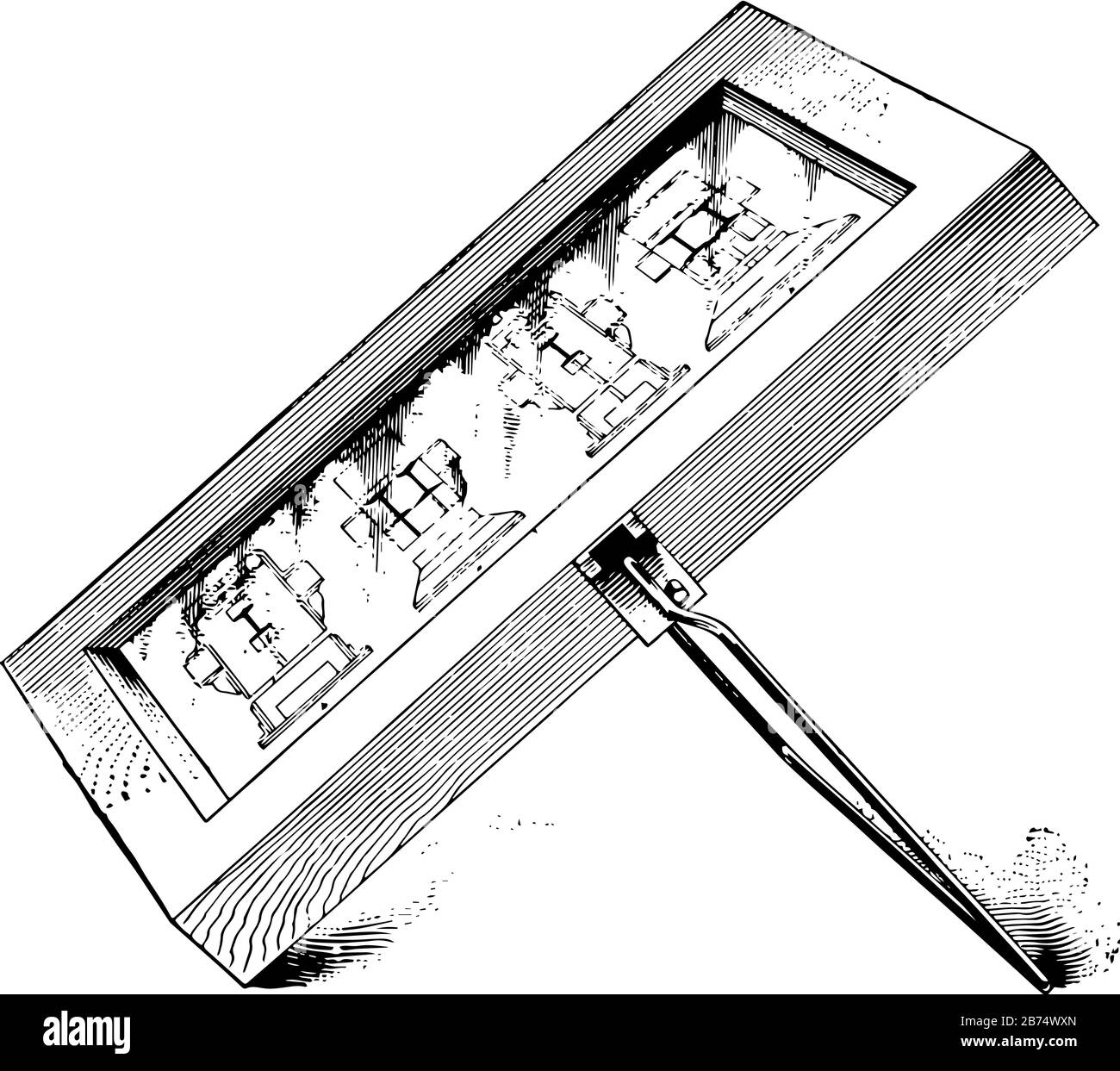 Questa illustrazione rappresenta La Cornice di pittura, il disegno di linea vintage o l'illustrazione di incisione. Illustrazione Vettoriale