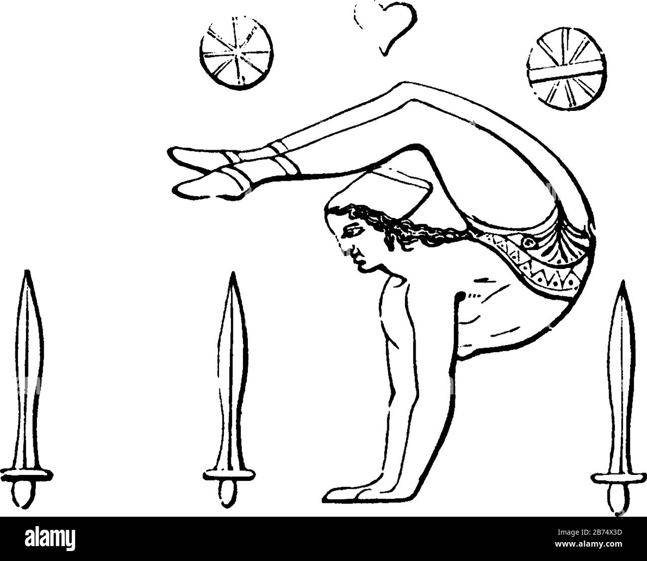 Salatio inteso a rappresentare l'attività fisica e applicato per designare gesti quando il corpo non si muoveva e strettamente connesso con la religione, Illustrazione Vettoriale