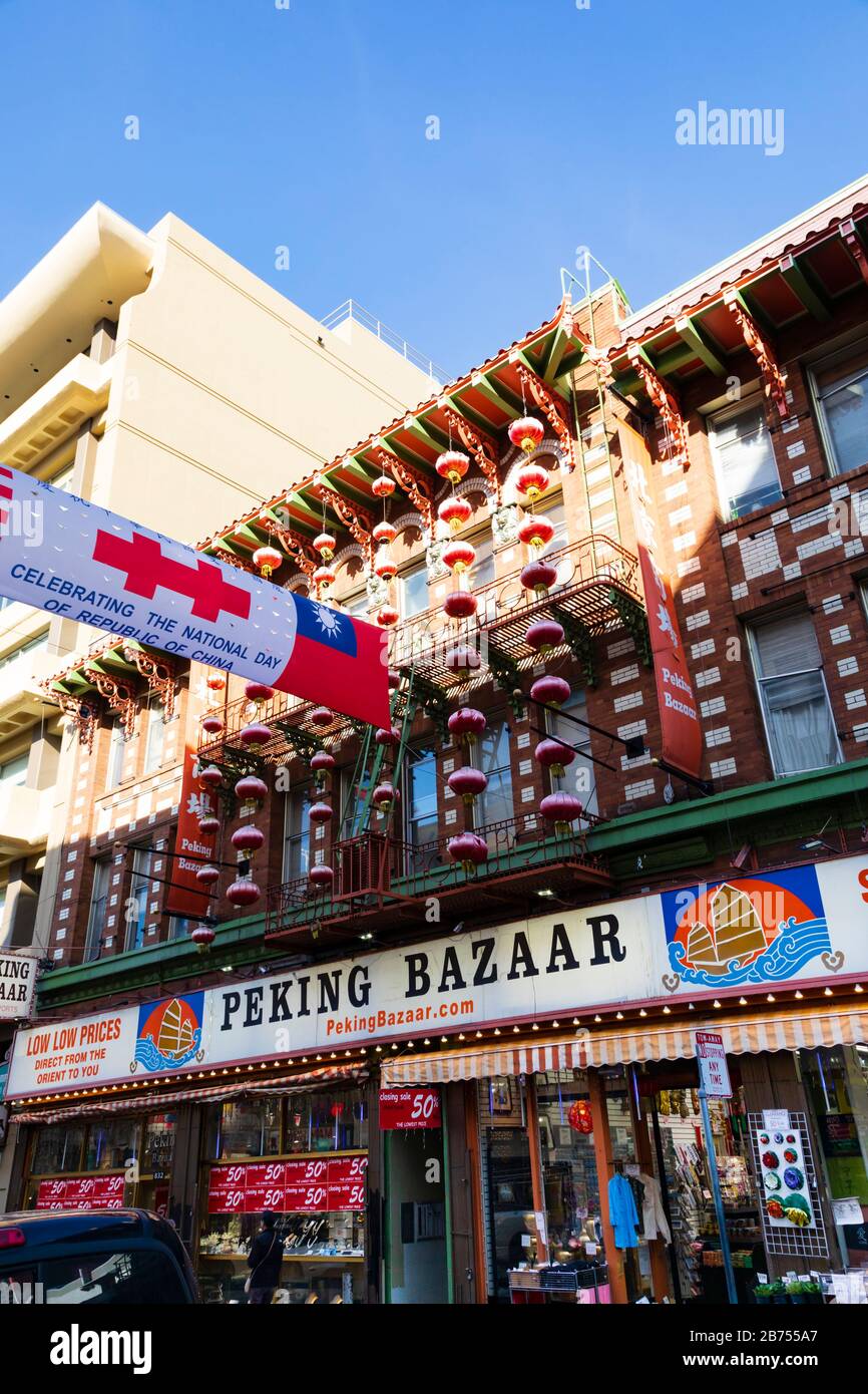 Peking Bazaar, Chinatown, Grant Avenue, San Francisco, California, Stati Uniti Foto Stock