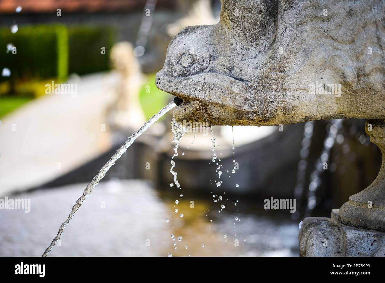 Fonte di acqua termale a Karlovy Vary Foto Stock