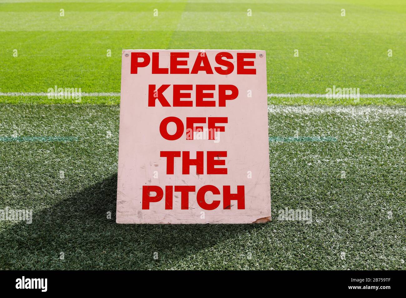 Turf all'Anfield Stadium del FC Liverpool, No Trespassing, il 02.03.2019. [traduzione automatica] Foto Stock