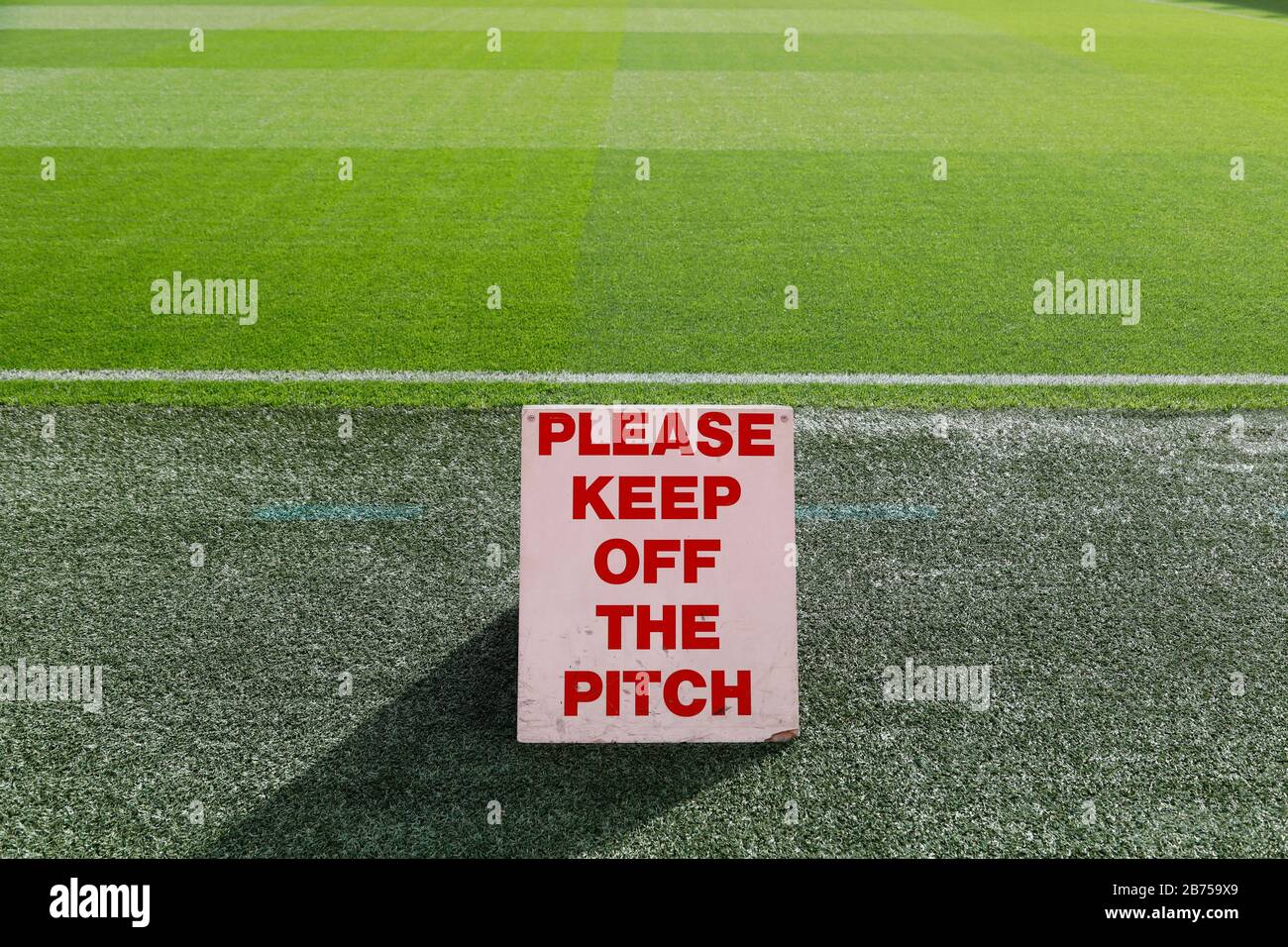 Turf all'Anfield Stadium del FC Liverpool, No Trespassing, il 02.03.2019. [traduzione automatica] Foto Stock