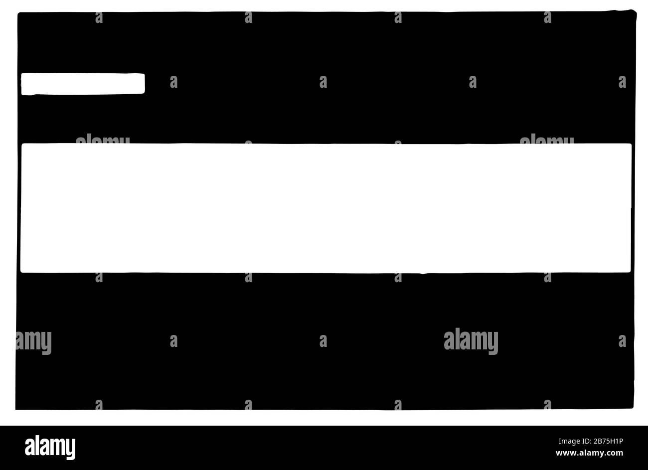 Germania, 1923, questa bandiera ha tre bande orizzontali uguali di nero(top), bianco e rosso, e tre bande orizzontali uguali di nero, rosso e giallo in t. Illustrazione Vettoriale